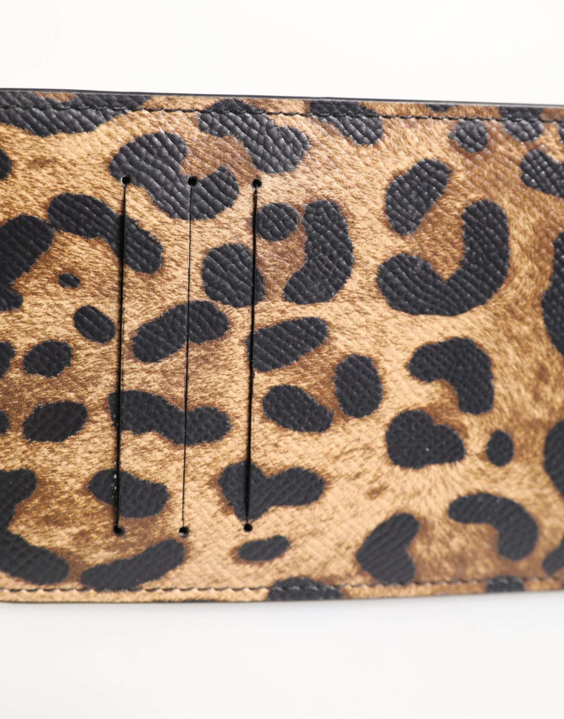 Dolce & Gabbana Leopard Print Leather Embossed Lanyard Card Holder Wallet | Regal Royce