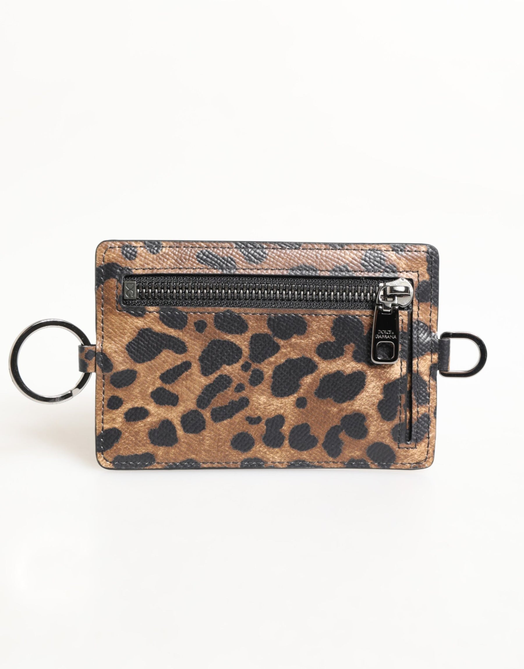 Dolce & Gabbana Leopard Print Leather Embossed Lanyard Card Holder Wallet | Regal Royce