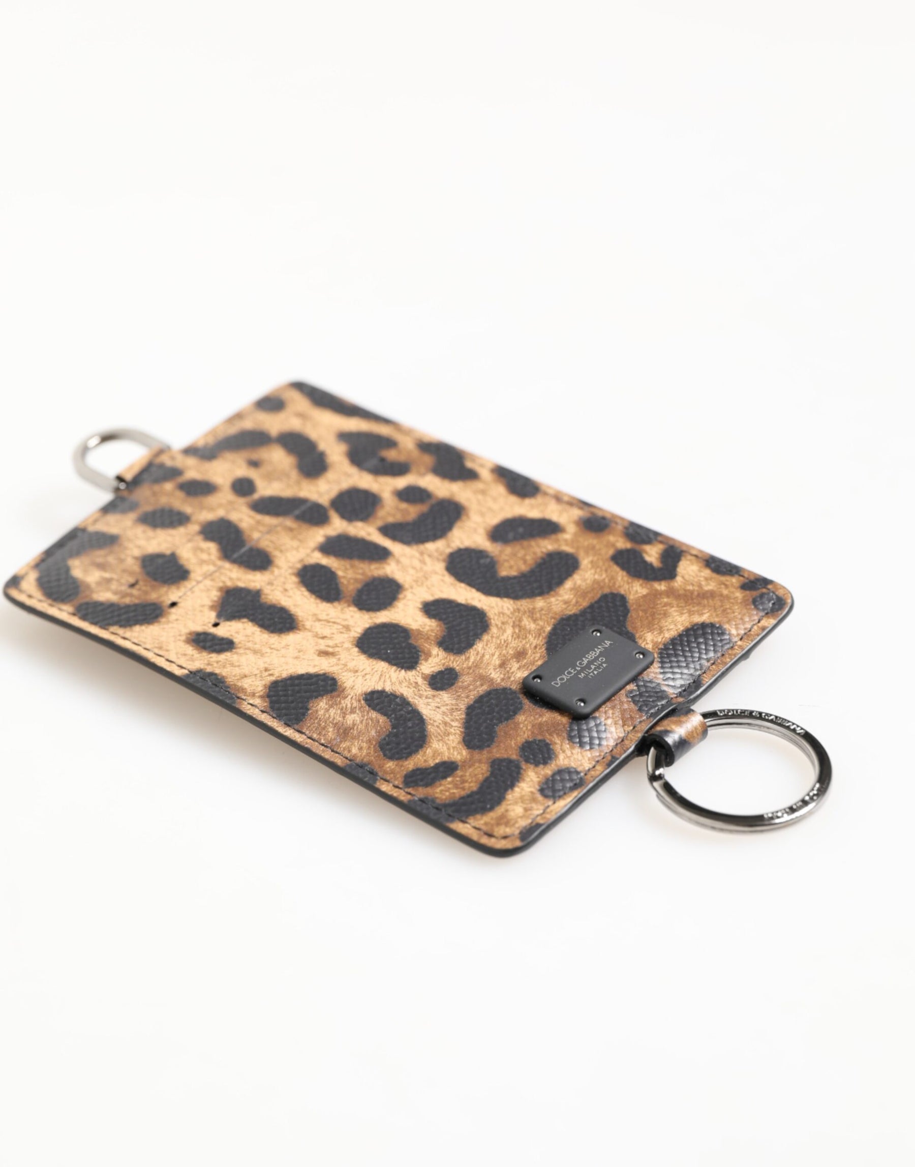 Dolce & Gabbana Leopard Print Leather Embossed Lanyard Card Holder Wallet | Regal Royce