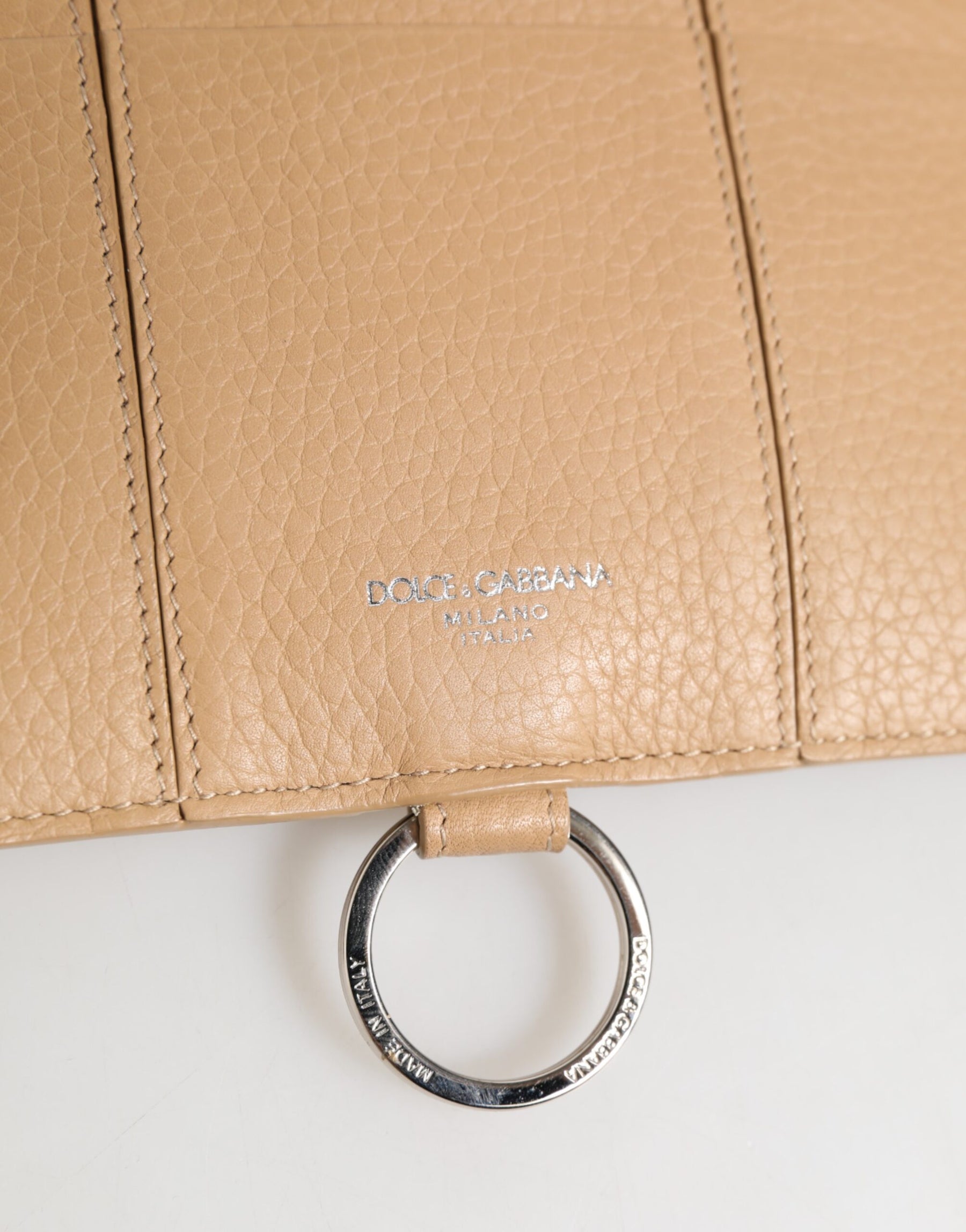 Dolce & Gabbana Beige Calfskin Leather Large Crossbody Card Holder Wallet | Regal Royce