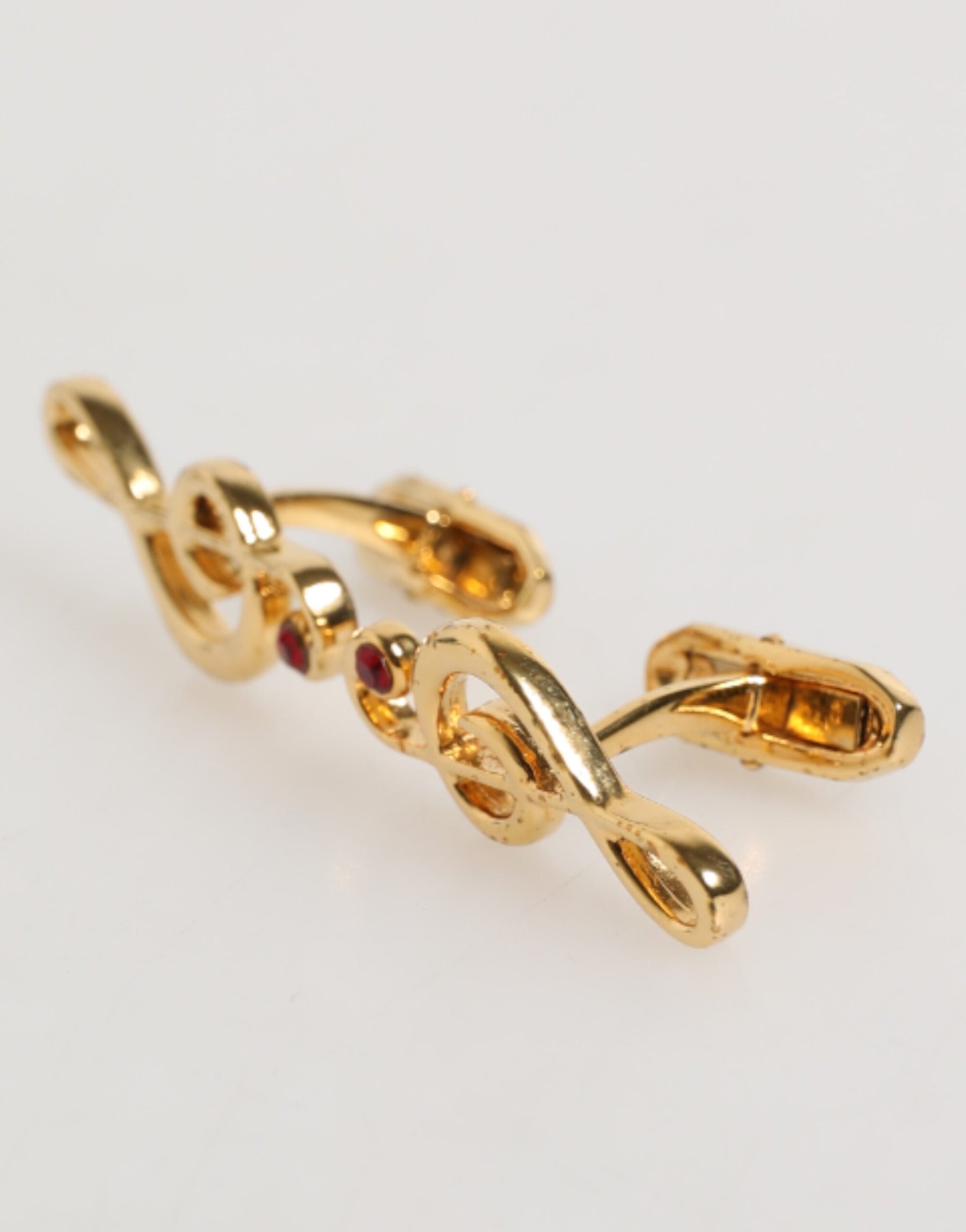 Dolce & Gabbana Gold Musical Note Metal Brass Pin Men Accessory Cufflinks | Regal Royce