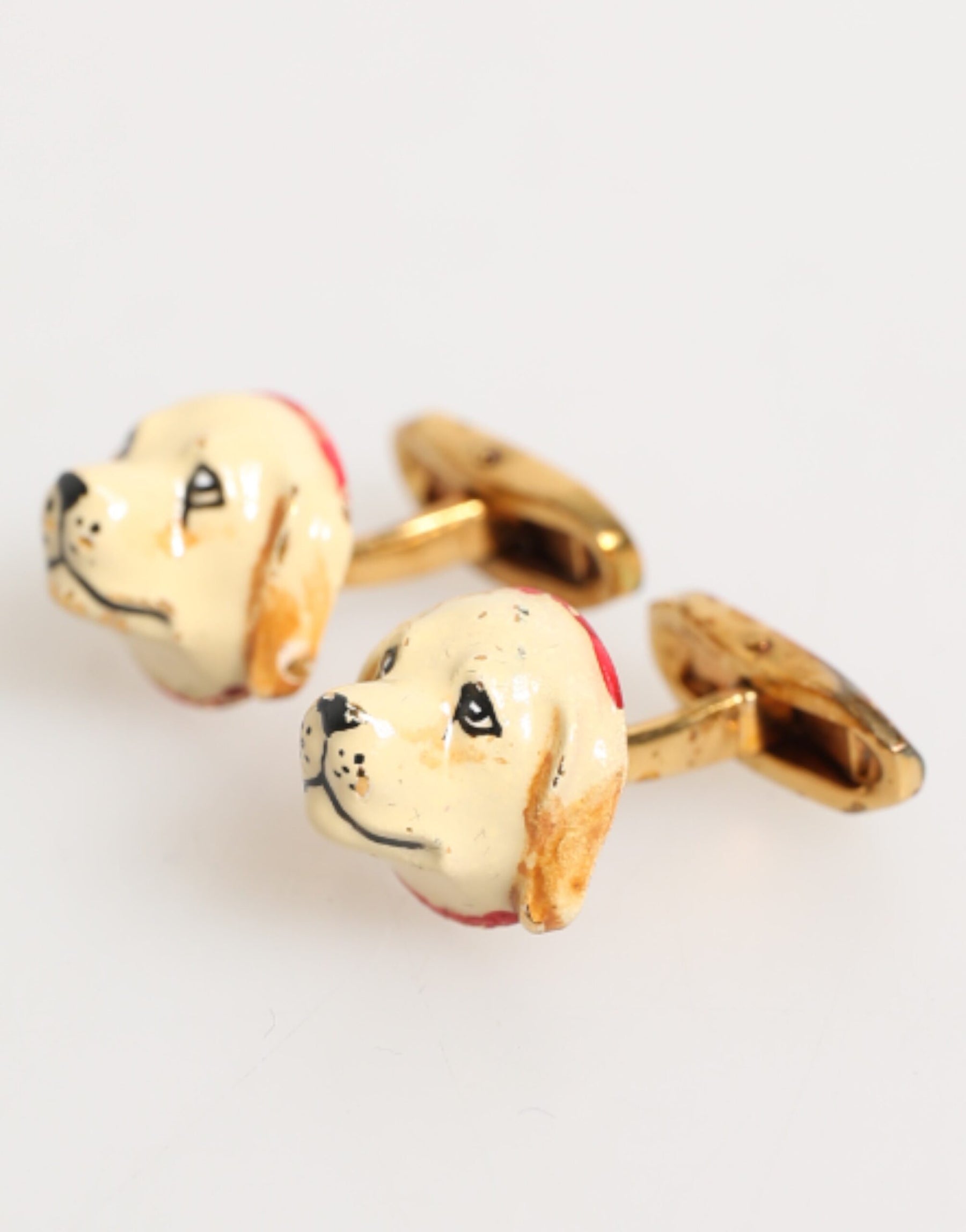 Dolce & Gabbana Brass Gold Tone Dog Puppy Men's Accessories Cufflink | Regal Royce