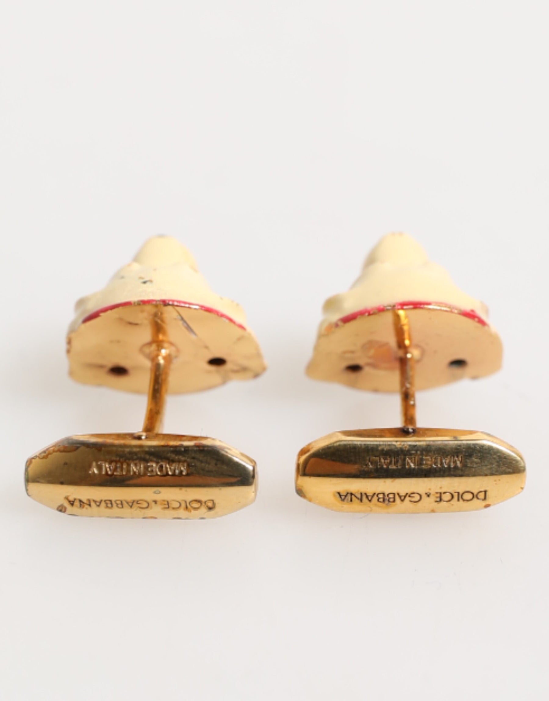 Dolce & Gabbana Brass Gold Tone Dog Puppy Men's Accessories Cufflink | Regal Royce