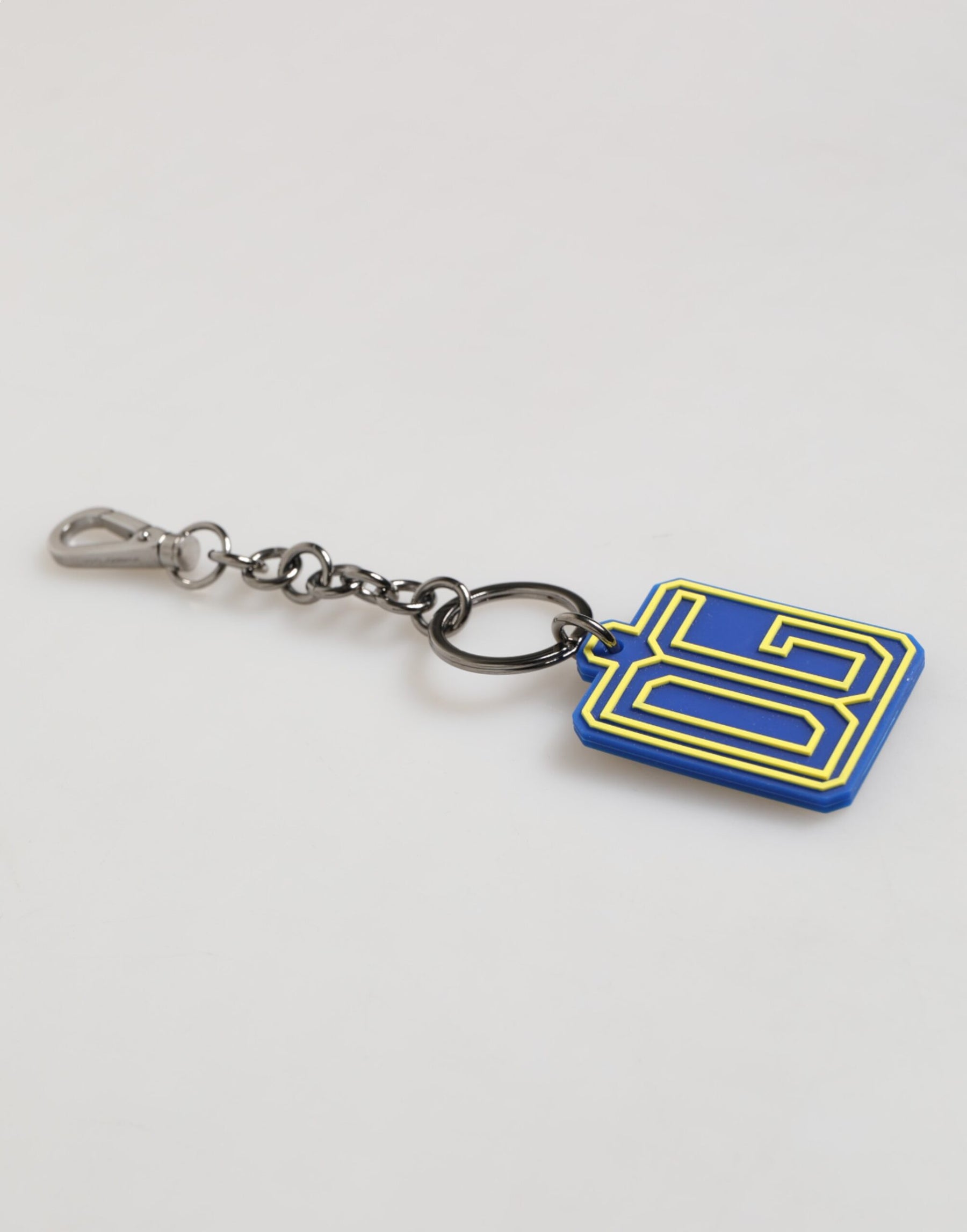 Dolce & Gabbana Blue Yellow DG Rubber Logo Silver Men Keychain Keyring | Regal Royce