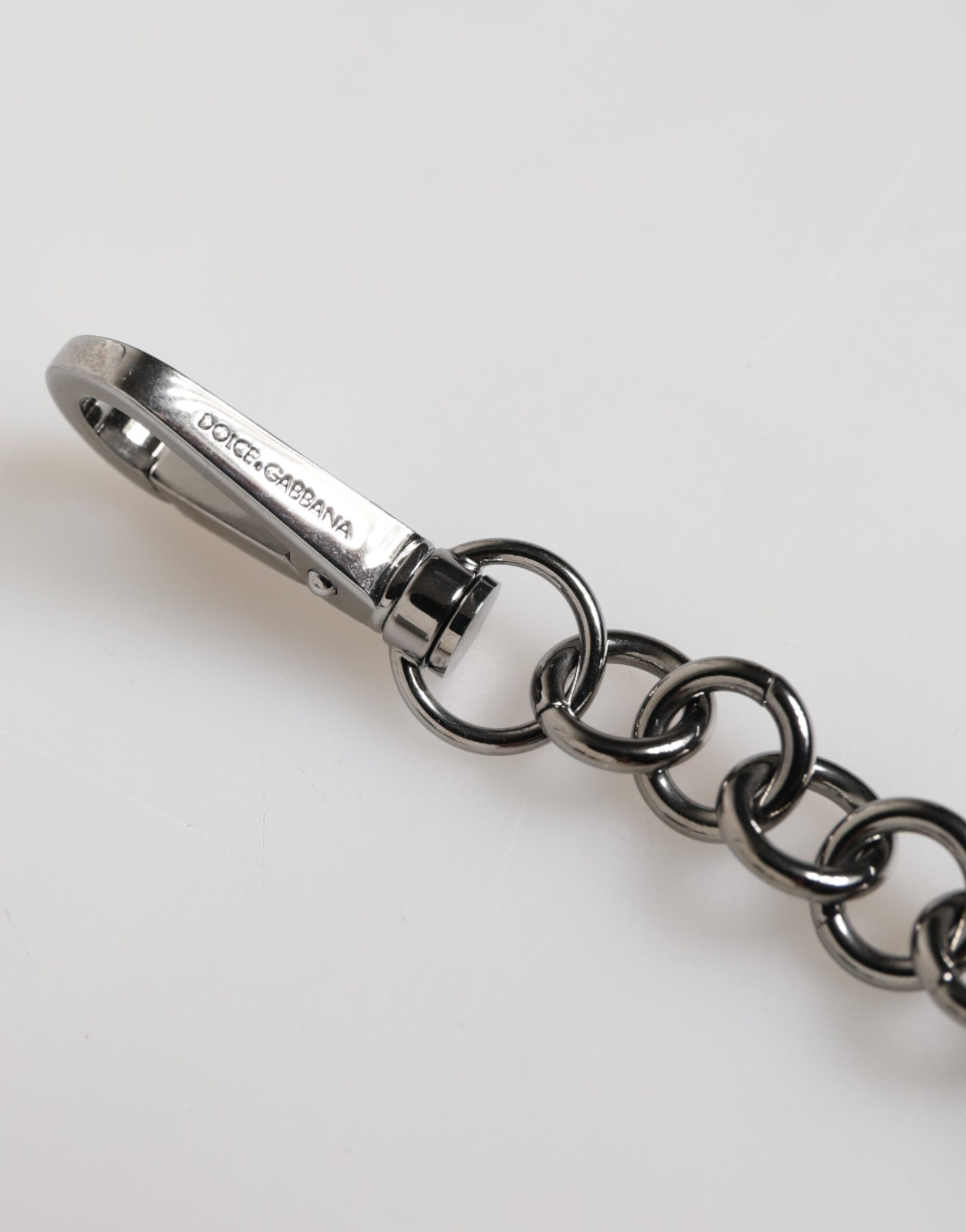Dolce & Gabbana Blue Yellow DG Rubber Logo Silver Men Keychain Keyring | Regal Royce