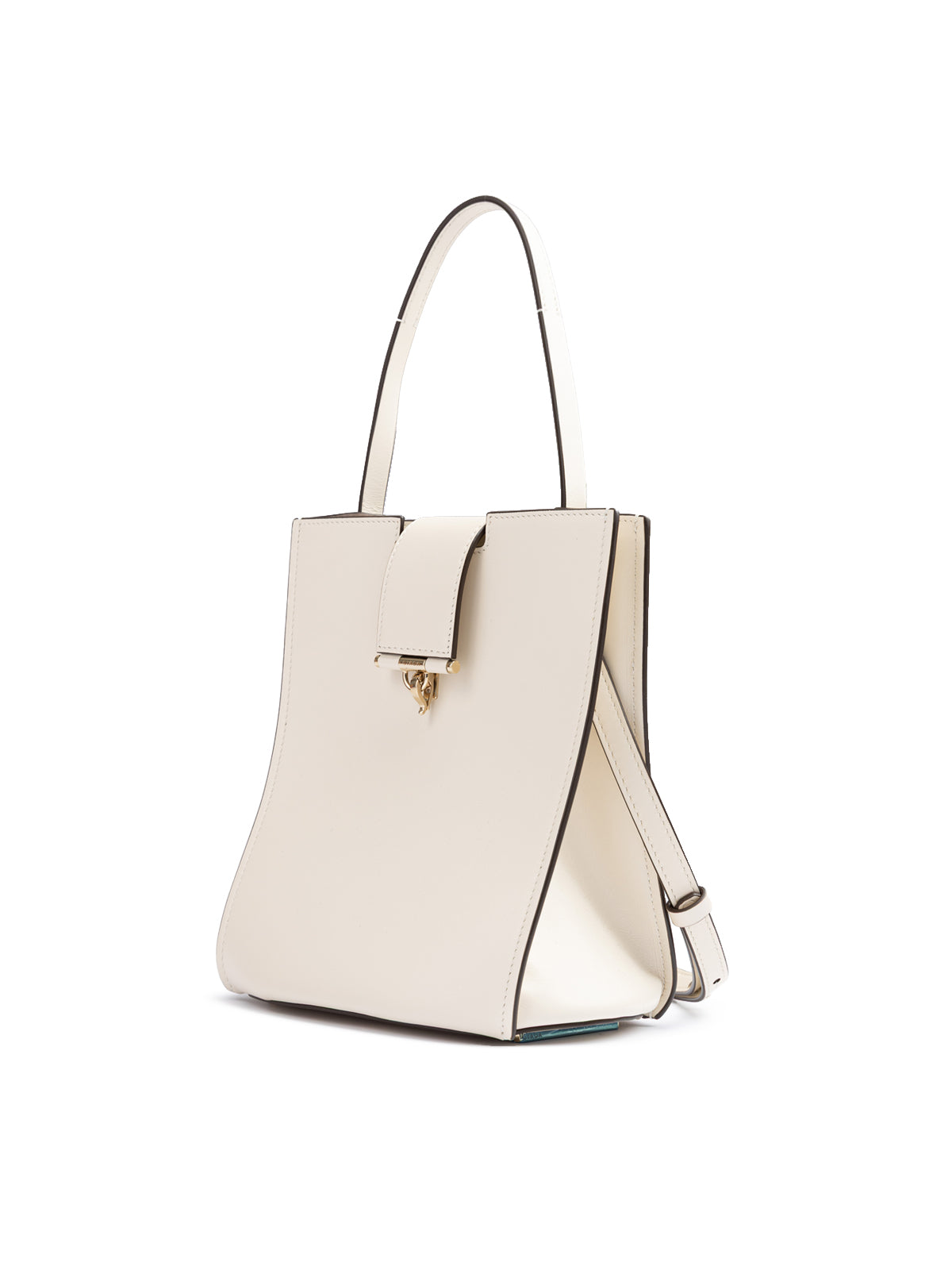 Giada White Leather Shoulder Bag | Regal Royce