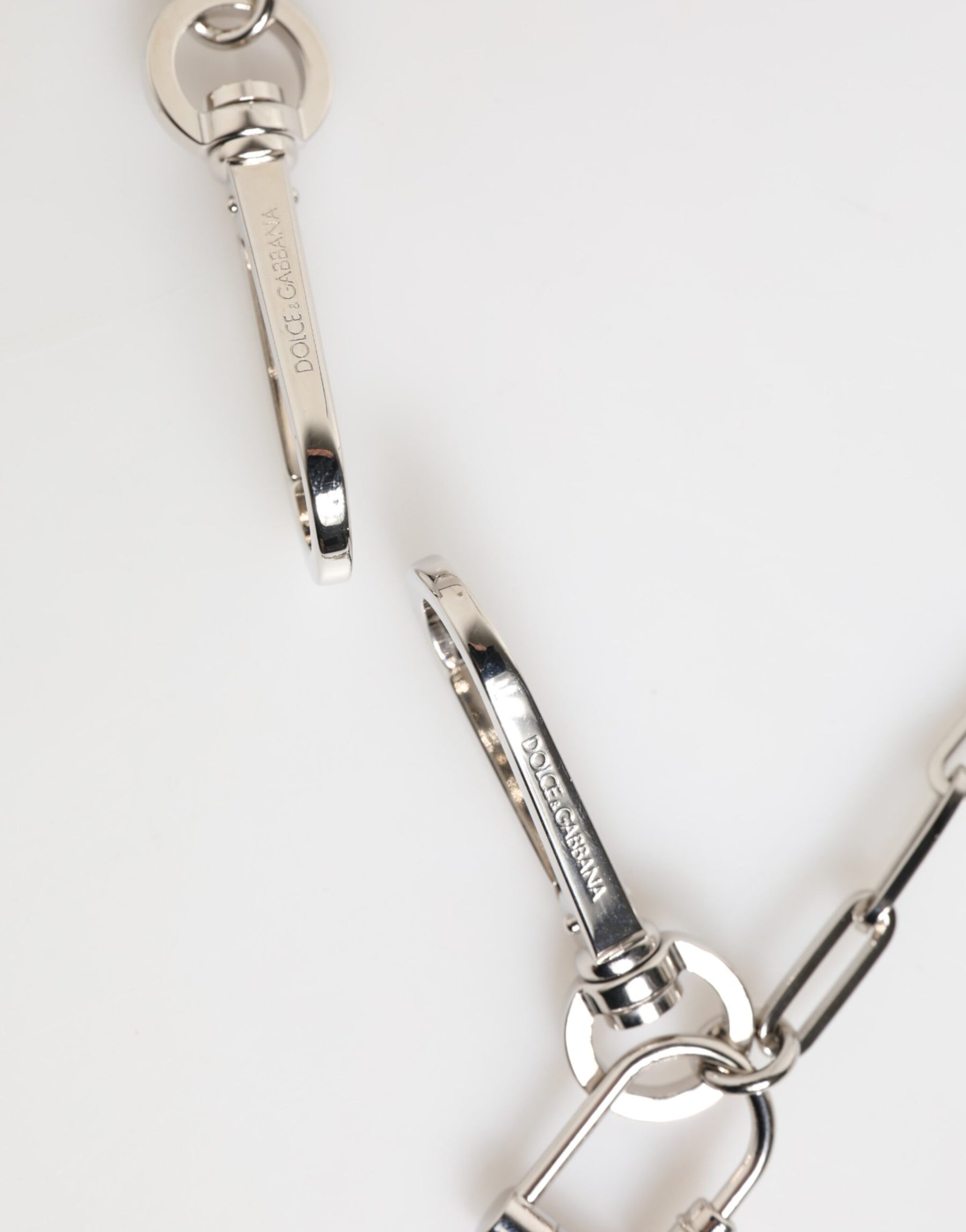 Dolce & Gabbana Silver Tone Metal Chain DG Logo Pendant Men Necklace | Regal Royce