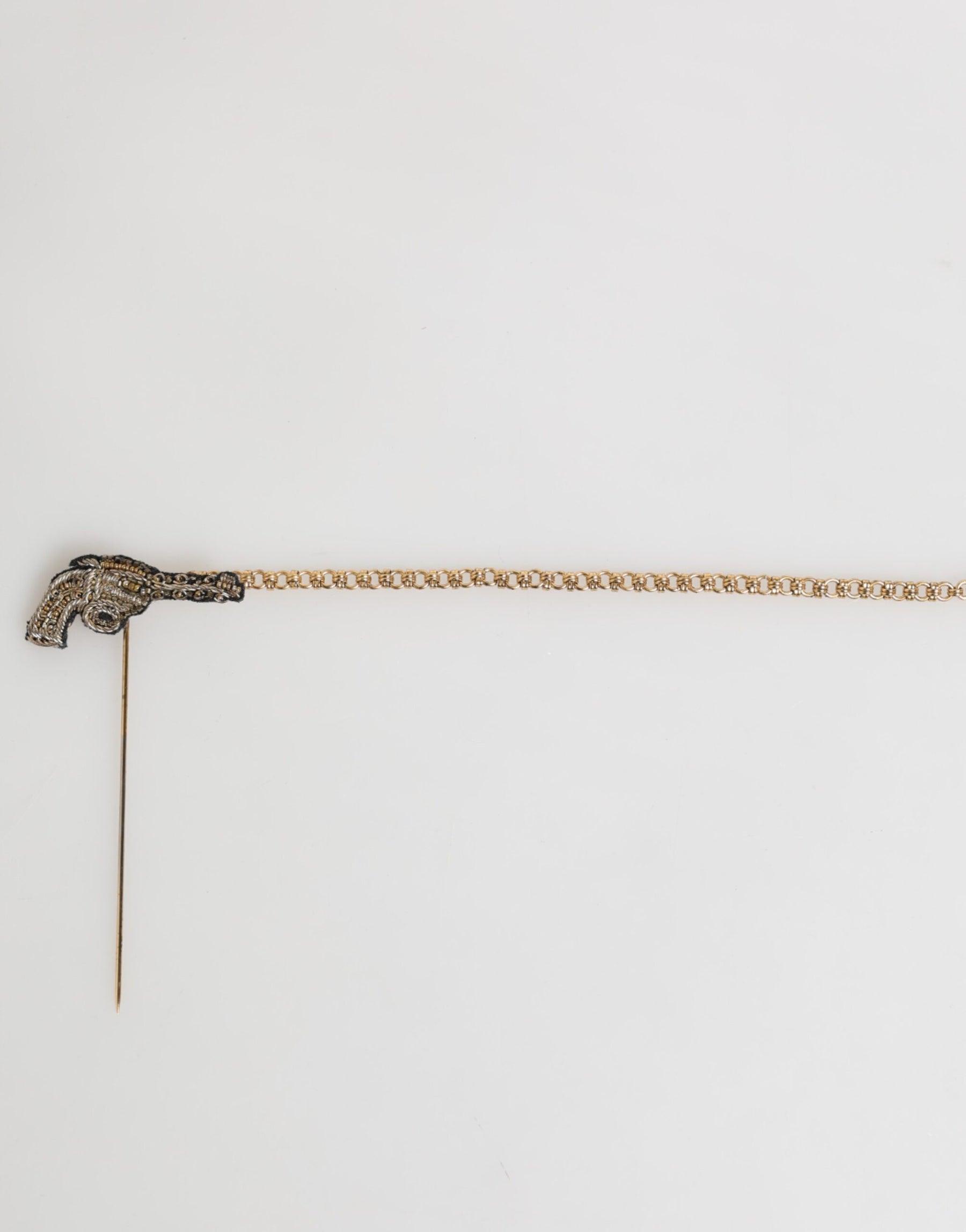 Dolce & Gabbana Lapel Pin Brass Copper Revolver Men Accessories Brooch | Regal Royce