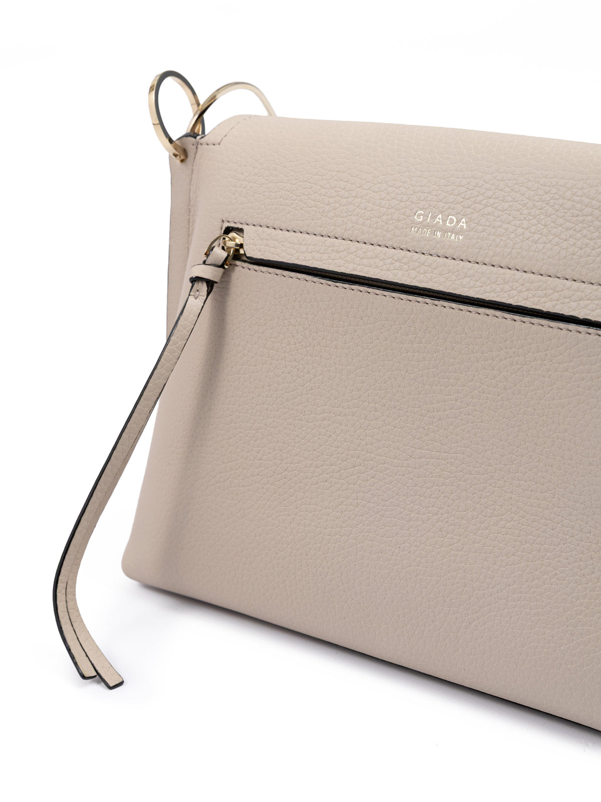 Giada Beige Grained Leather Crossbody Bag | Regal Royce