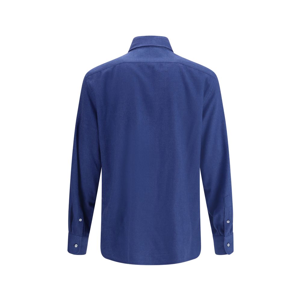 Brunello Cucinelli Blue Cotton Dress Shirt | Regal Royce