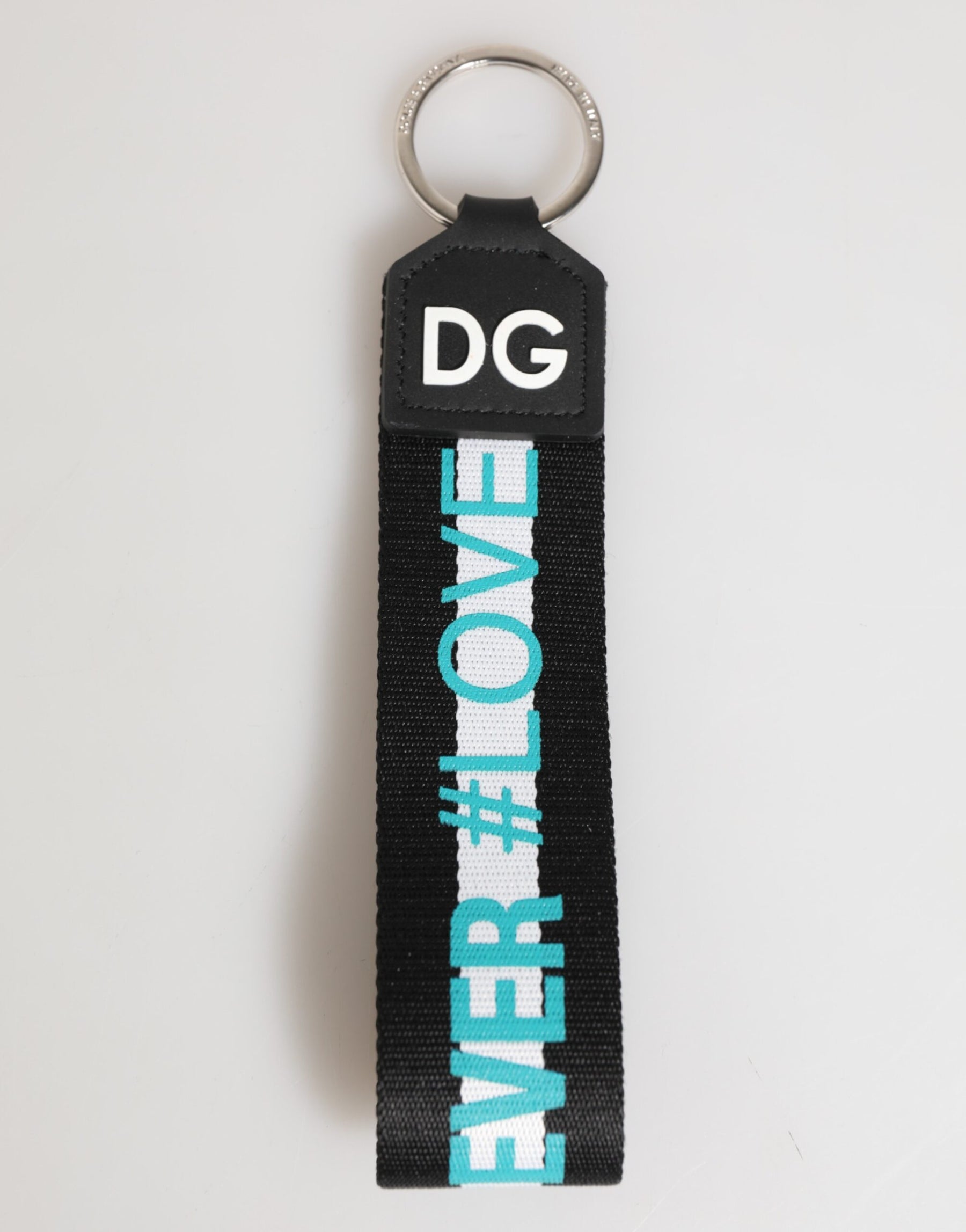 Dolce & Gabbana Multicolor Logo Polyester Brass Holder Keychain Keyring | Regal Royce