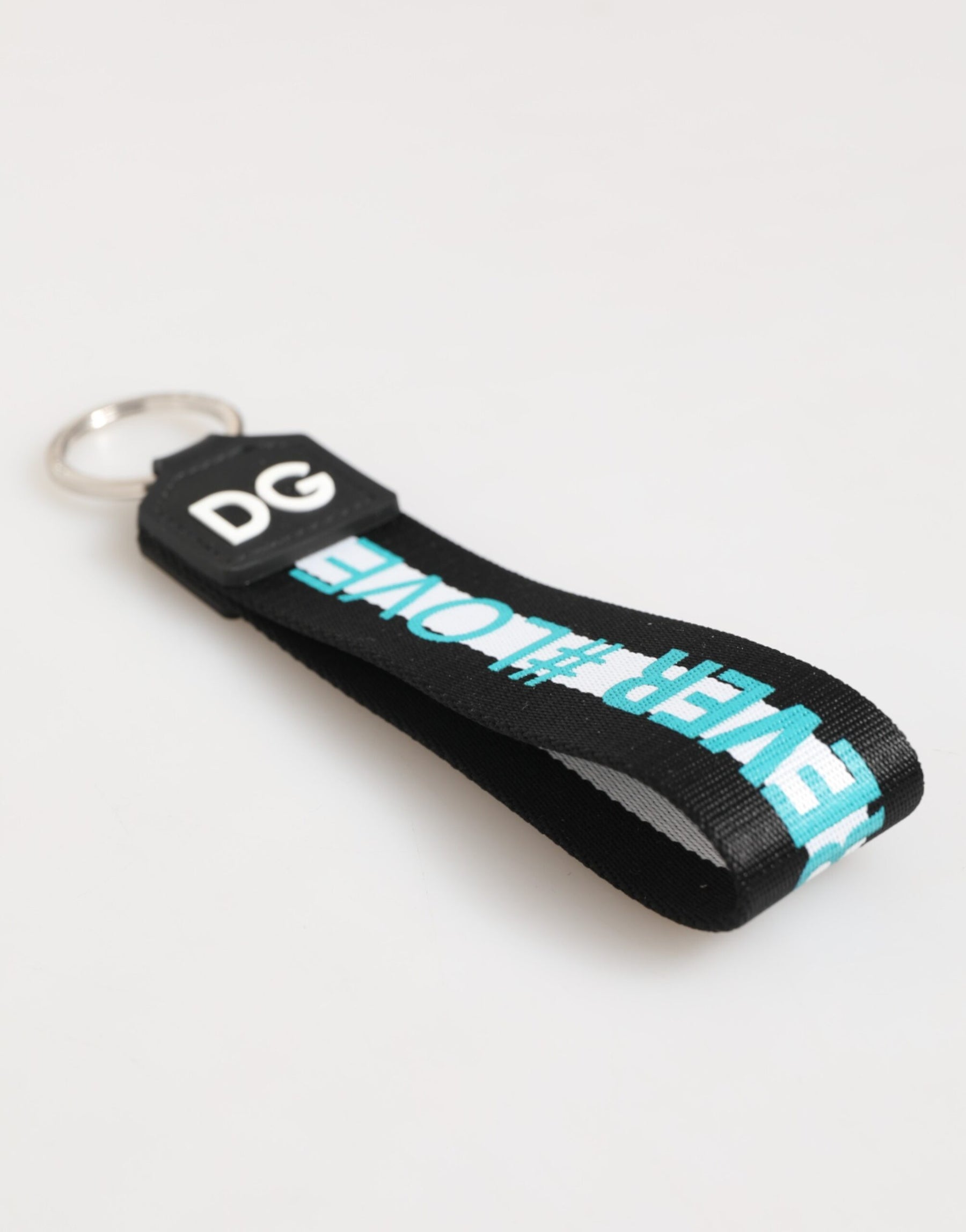 Dolce & Gabbana Multicolor Logo Polyester Brass Holder Keychain Keyring | Regal Royce