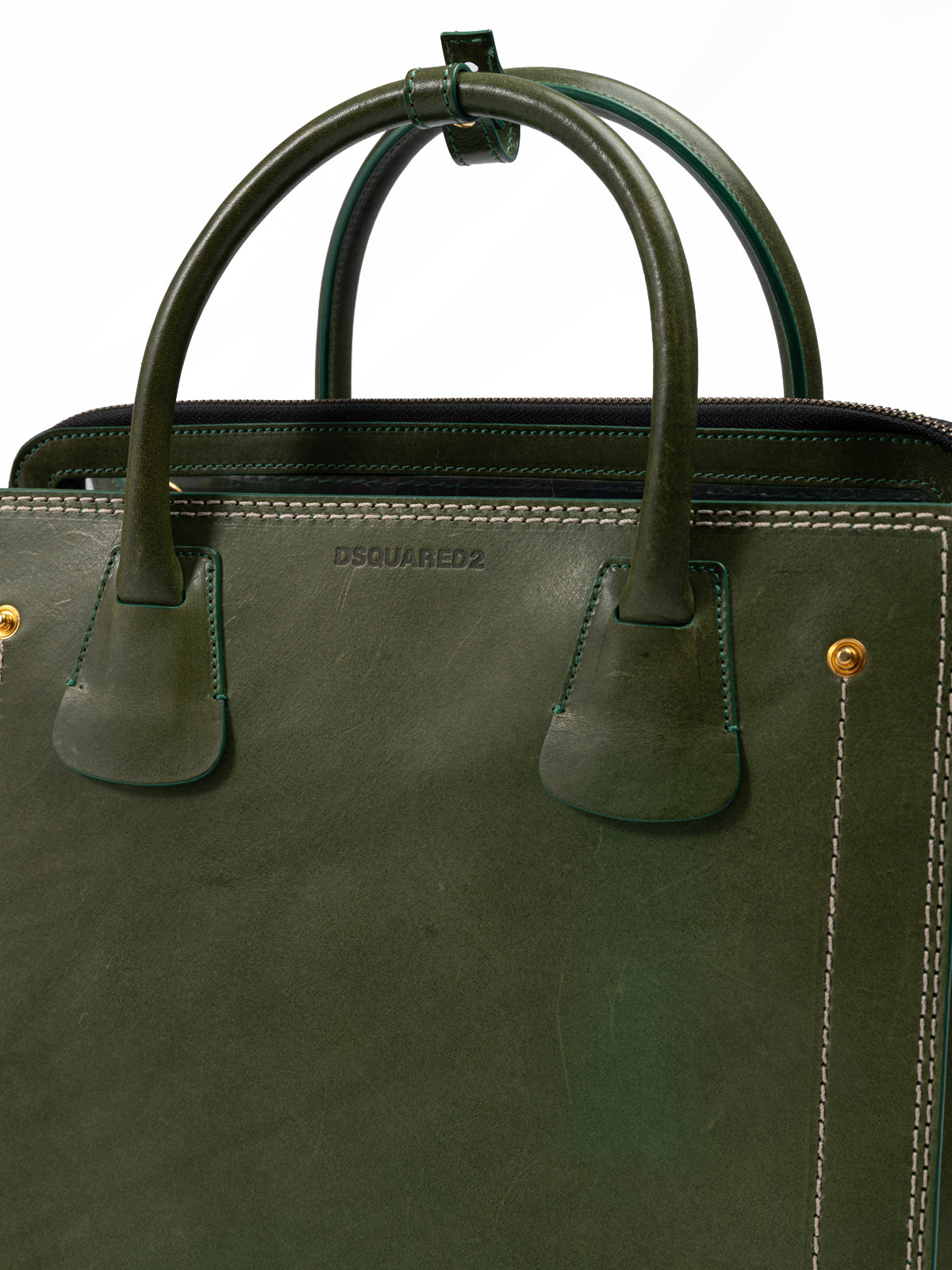 Dsquared² Green Leather Tote Bag | Regal Royce