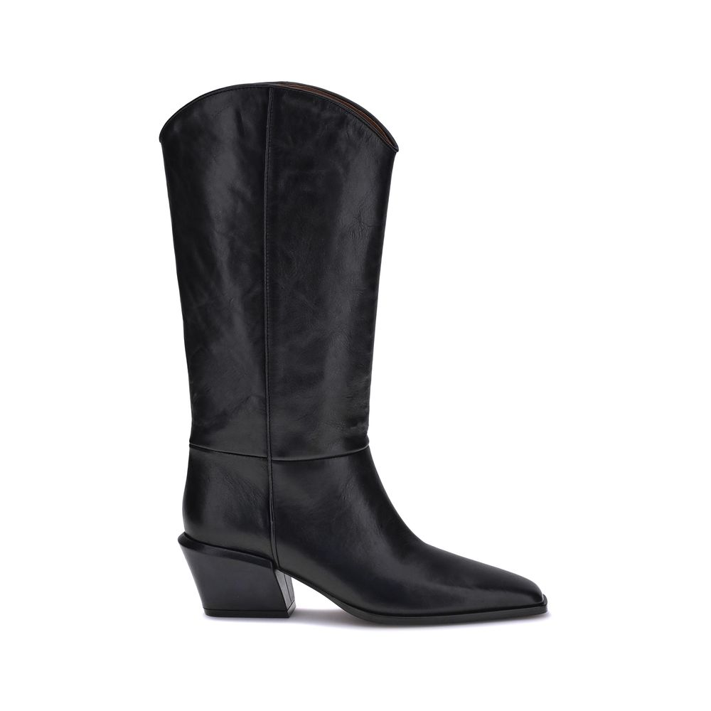Paris Texas Black Calf Leather Bos Taurus Ankle Boots | Regal Royce