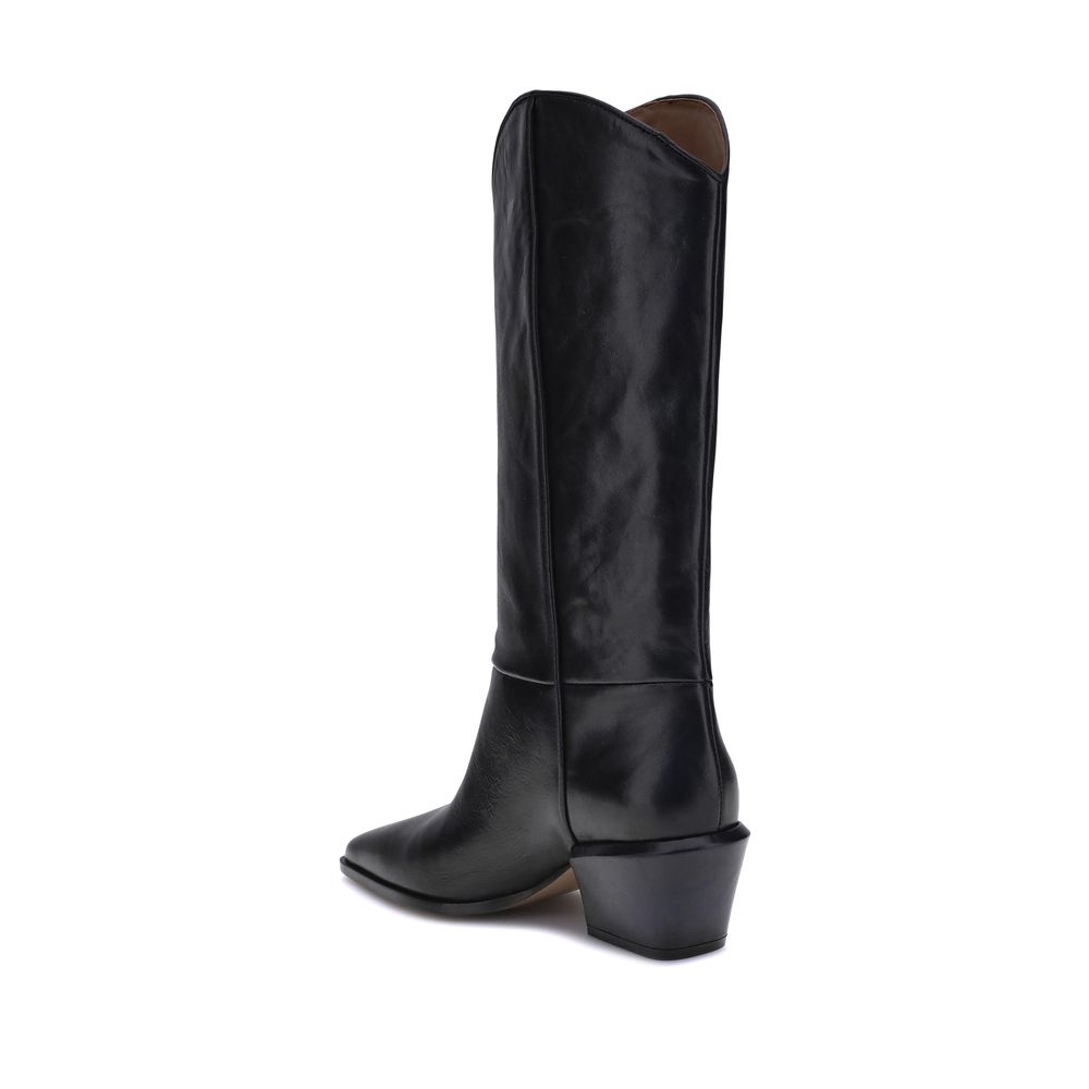 Paris Texas Black Calf Leather Bos Taurus Ankle Boots | Regal Royce