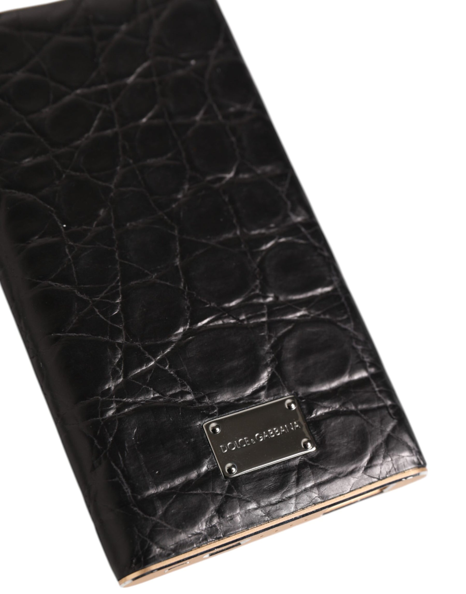 Dolce & Gabbana Black Leather Embossed Exotic 3000mAh  Power Bank Charger USB | Regal Royce