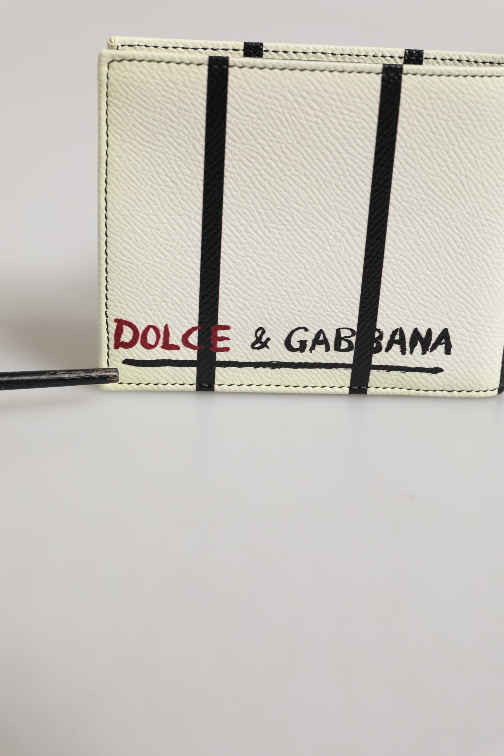 Dolce & Gabbana White Leather DG Crown Royals Bifold Card Holder Wallet | Regal Royce
