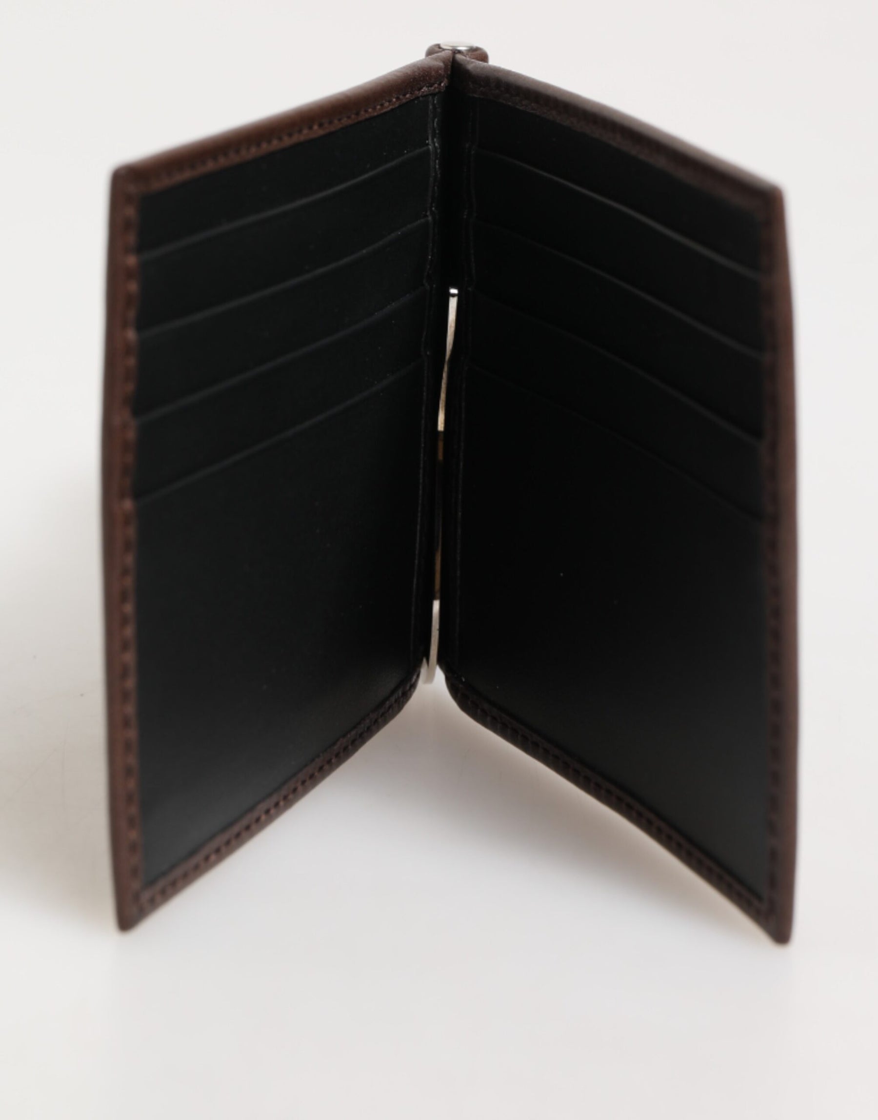 Dolce & Gabbana Brown Leather DG Logo Engrave Bifold Card Holder Wallet | Regal Royce