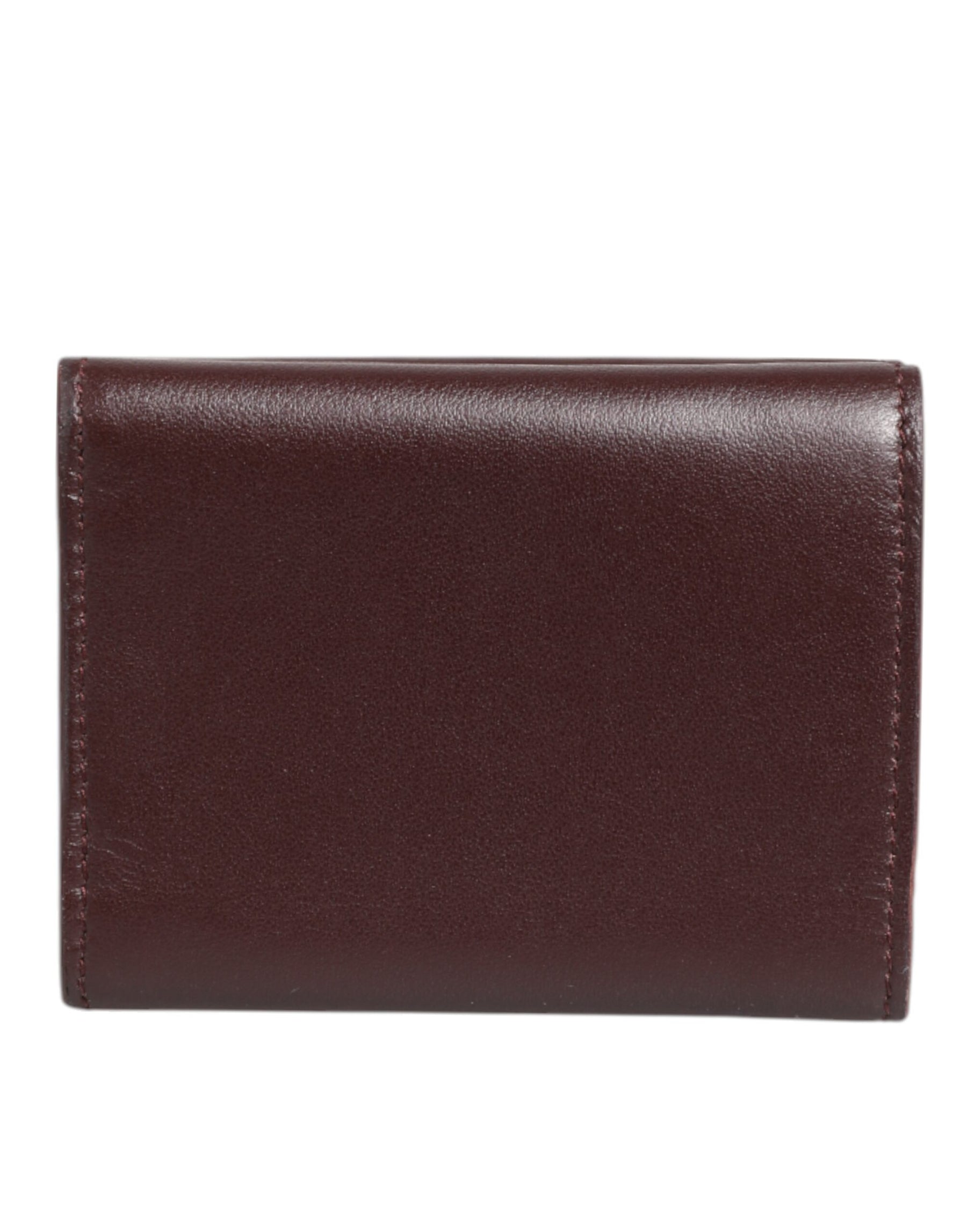 Dolce & Gabbana Leather Embossed Logo Trifold Men Card Holder Dark Brown | Regal Royce