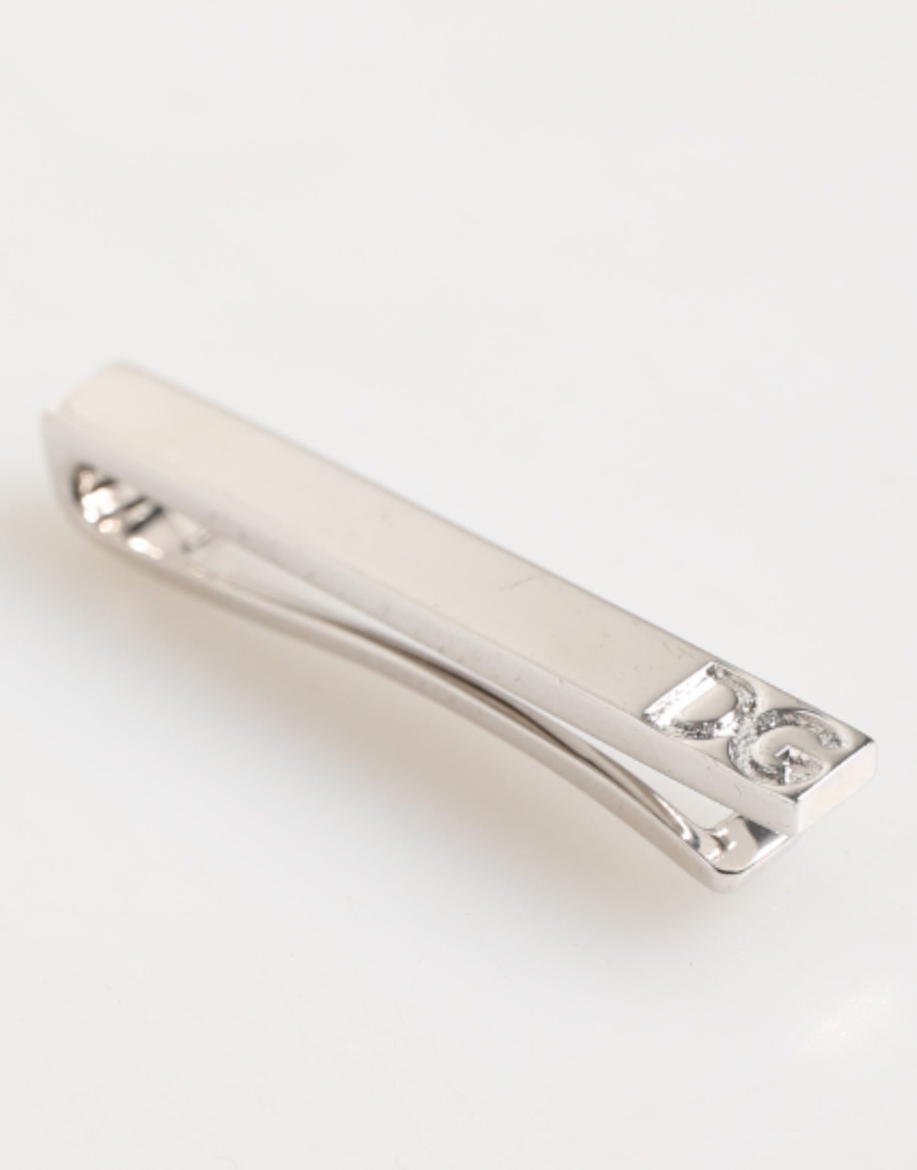 Dolce & Gabbana Silver Tone Brass Logo Branded Men Accessory Tie Clip Bar | Regal Royce