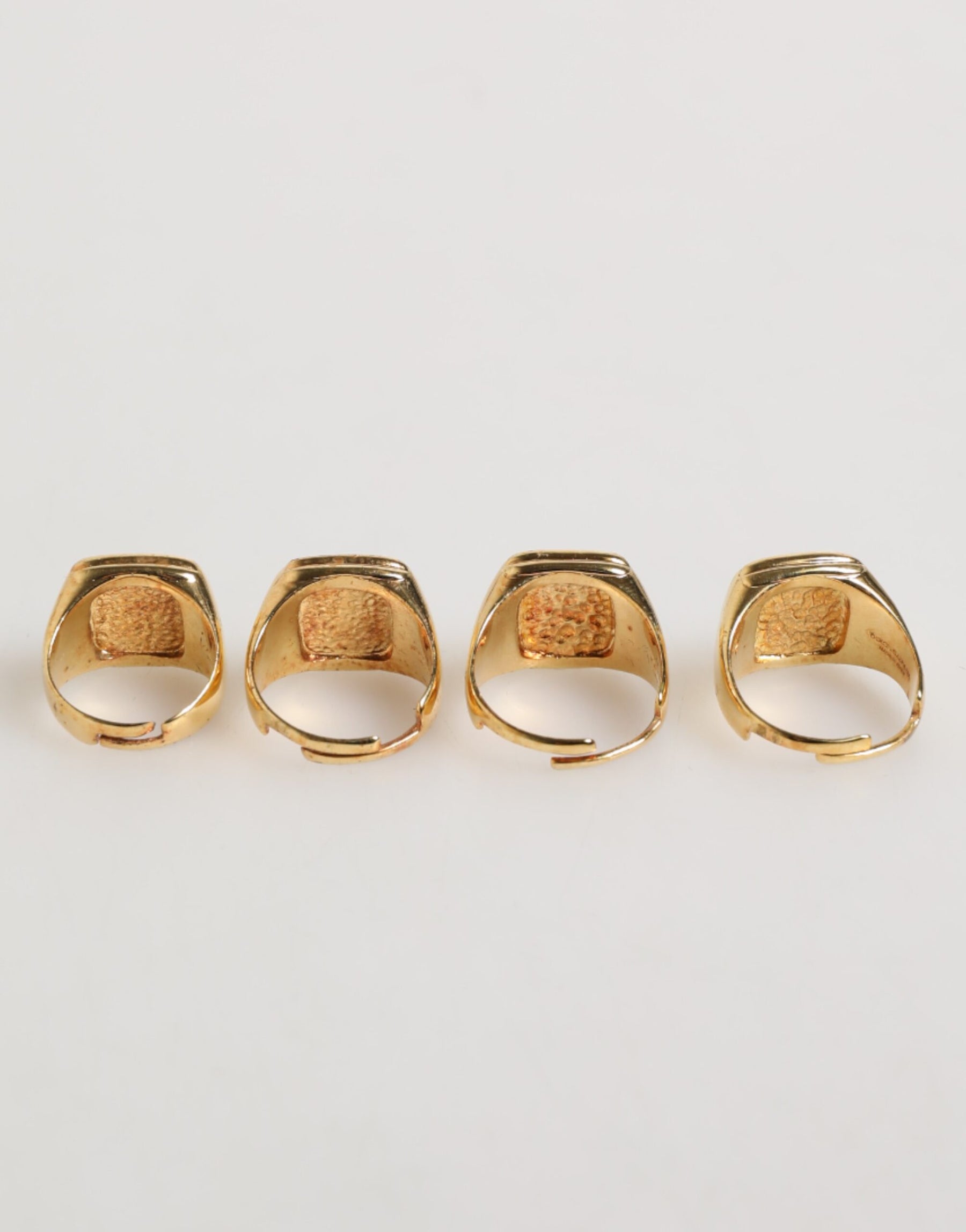Dolce & Gabbana Gold Tone Brass JAZZ Letter Set 4 Pieces Adjustable Ring | Regal Royce