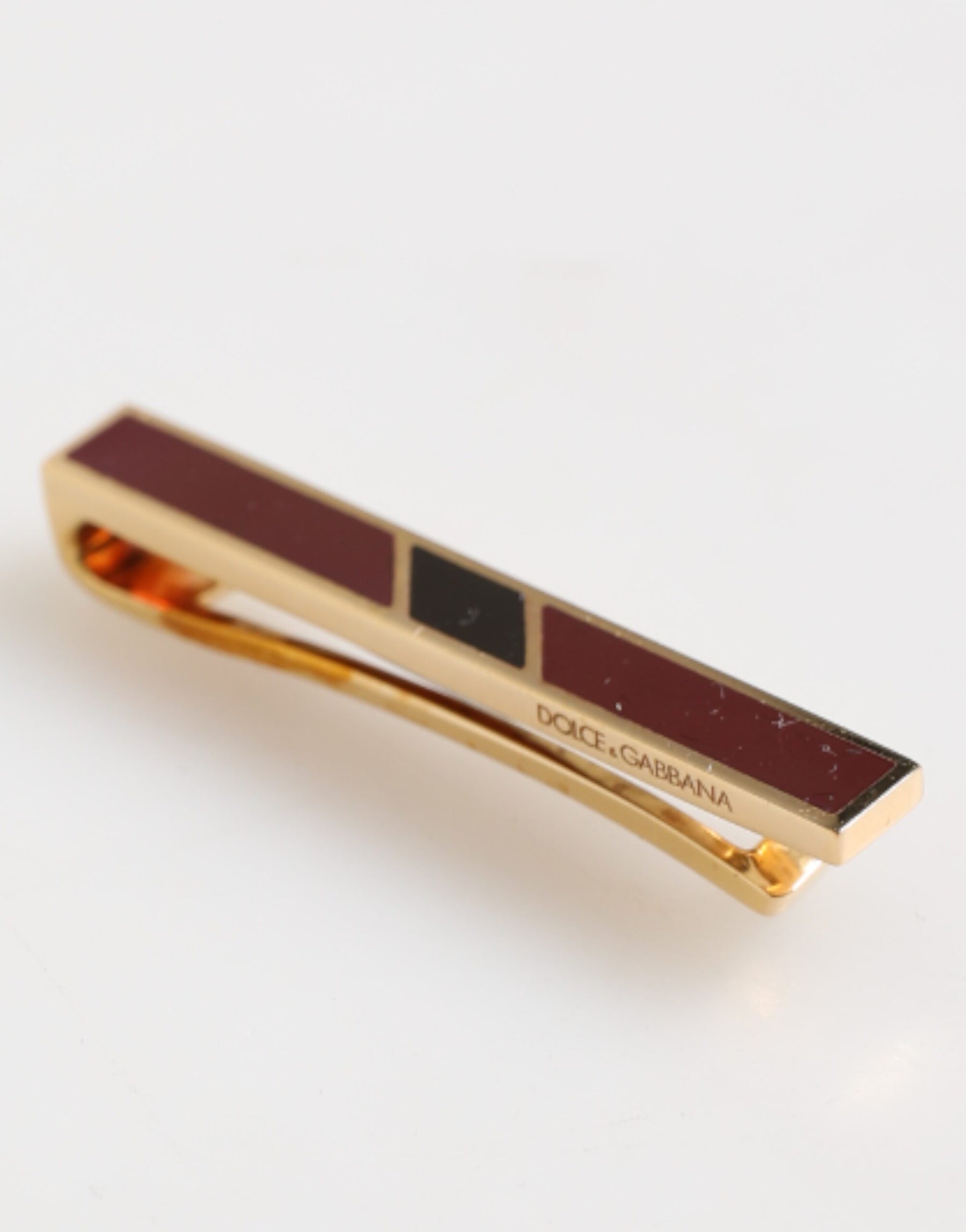 Dolce & Gabbana Multicolor Gold Tone Brass Men's Accessory Tie Clip Bar | Regal Royce