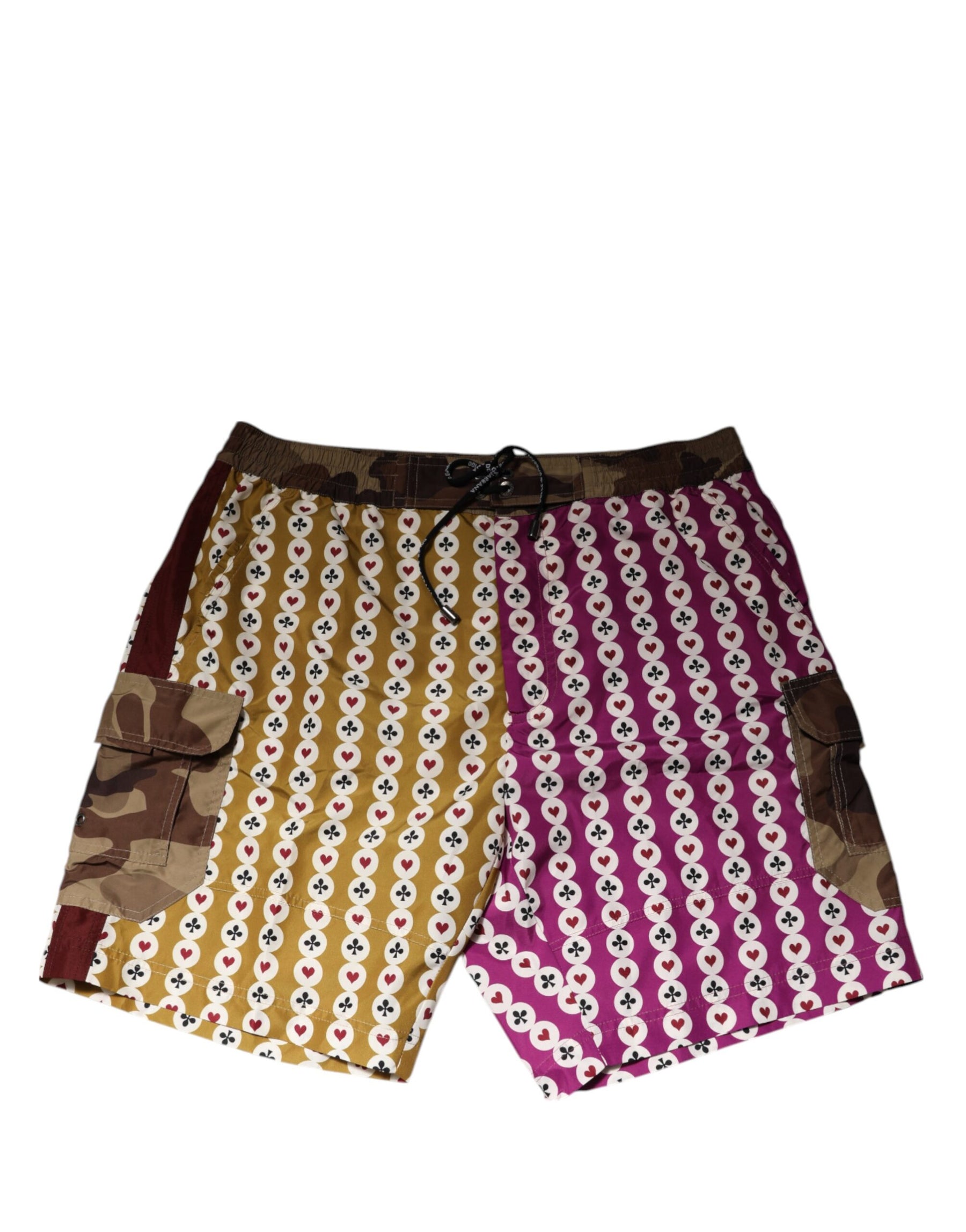 Dolce & Gabbana Multicolor Playing Card Camouflage Shorts Swimwear | Regal Royce