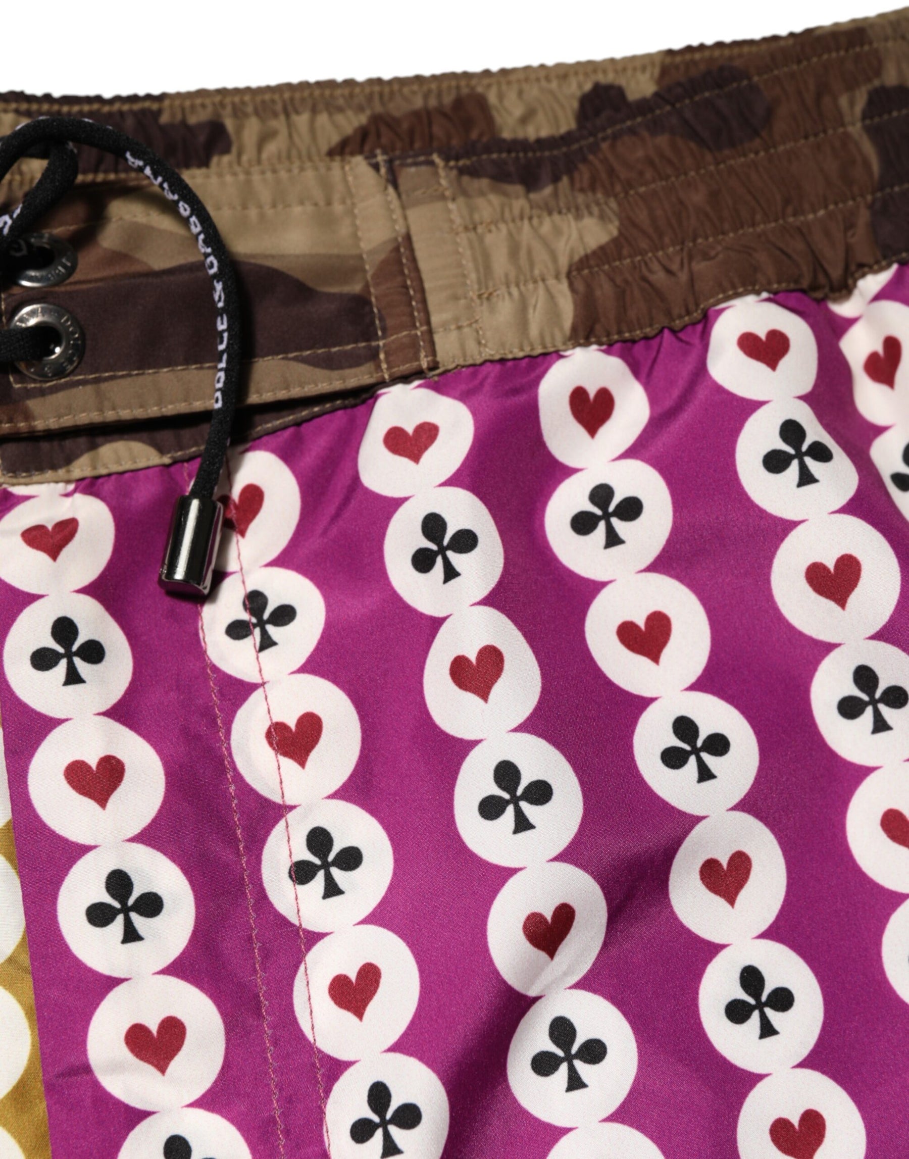 Dolce & Gabbana Multicolor Playing Card Camouflage Shorts Swimwear | Regal Royce