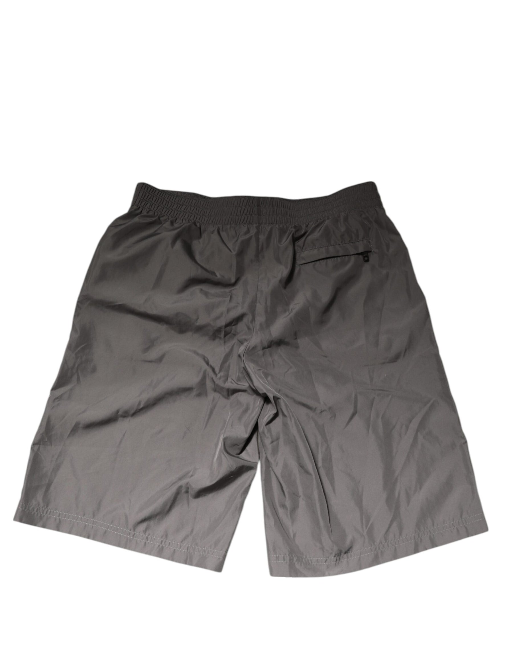 Dolce & Gabbana Light Gray Nylon Elastic Waist Shorts Swimwear | Regal Royce
