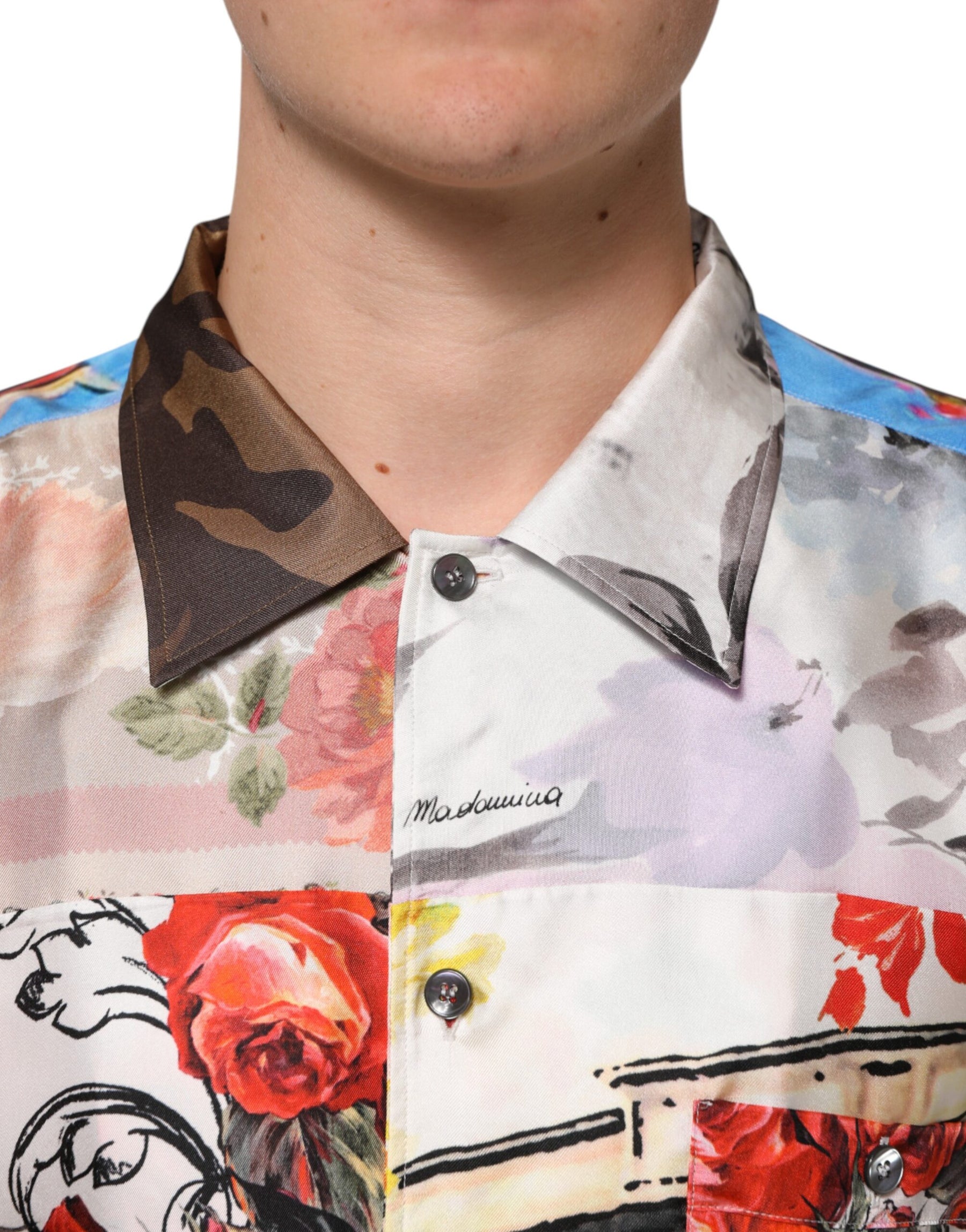 Dolce & Gabbana Multicolor Printed Casual Short Sleeve Shirt | Regal Royce