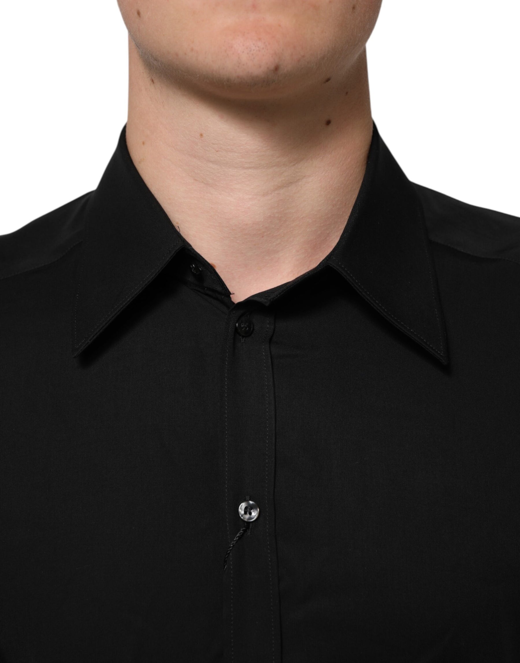 Dolce & Gabbana Black Viscose Long Sleeve Formal Dress Shirt | Regal Royce