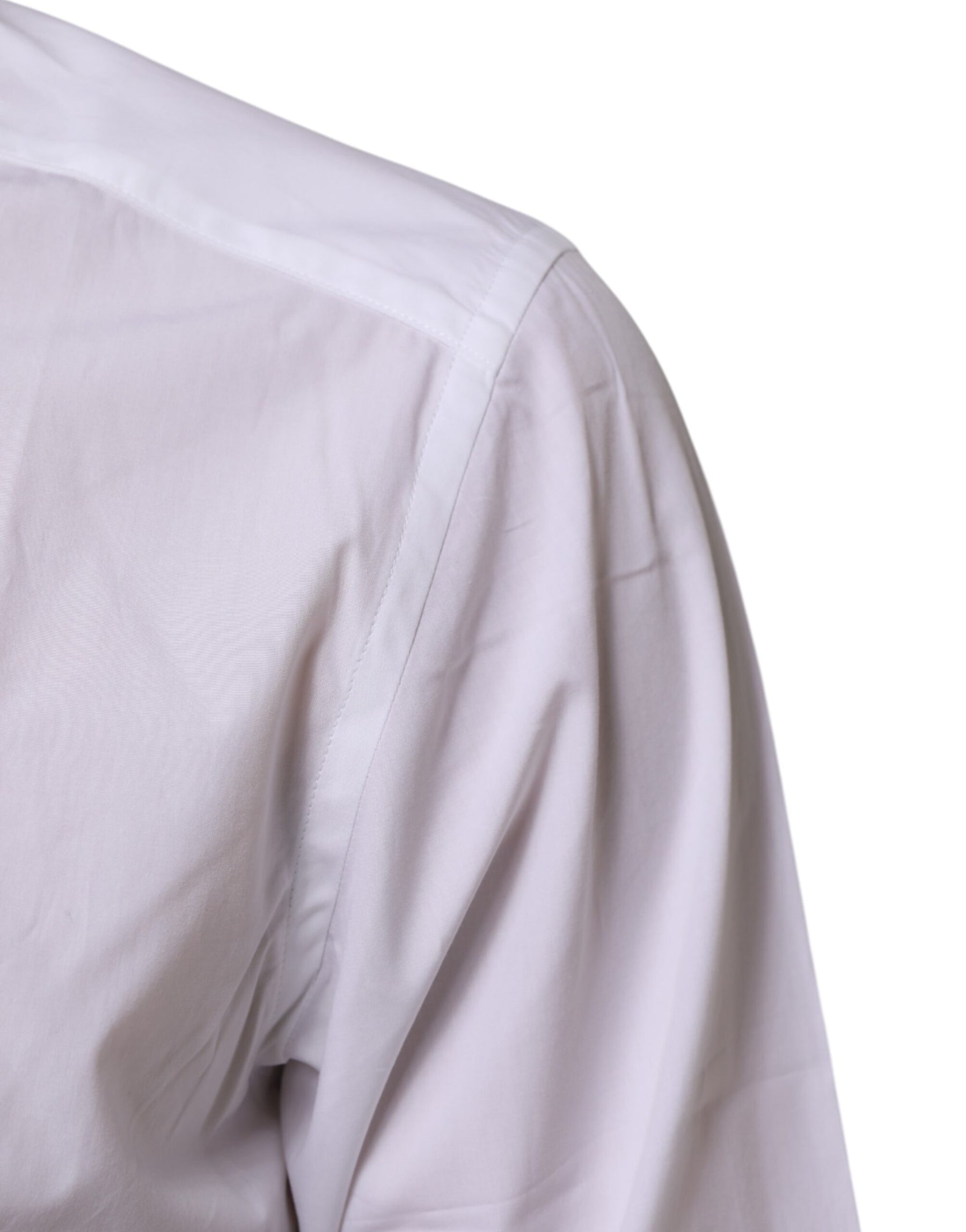 Dolce & Gabbana White Cotton Slim Fit Dress Formal Men Shirt | Regal Royce