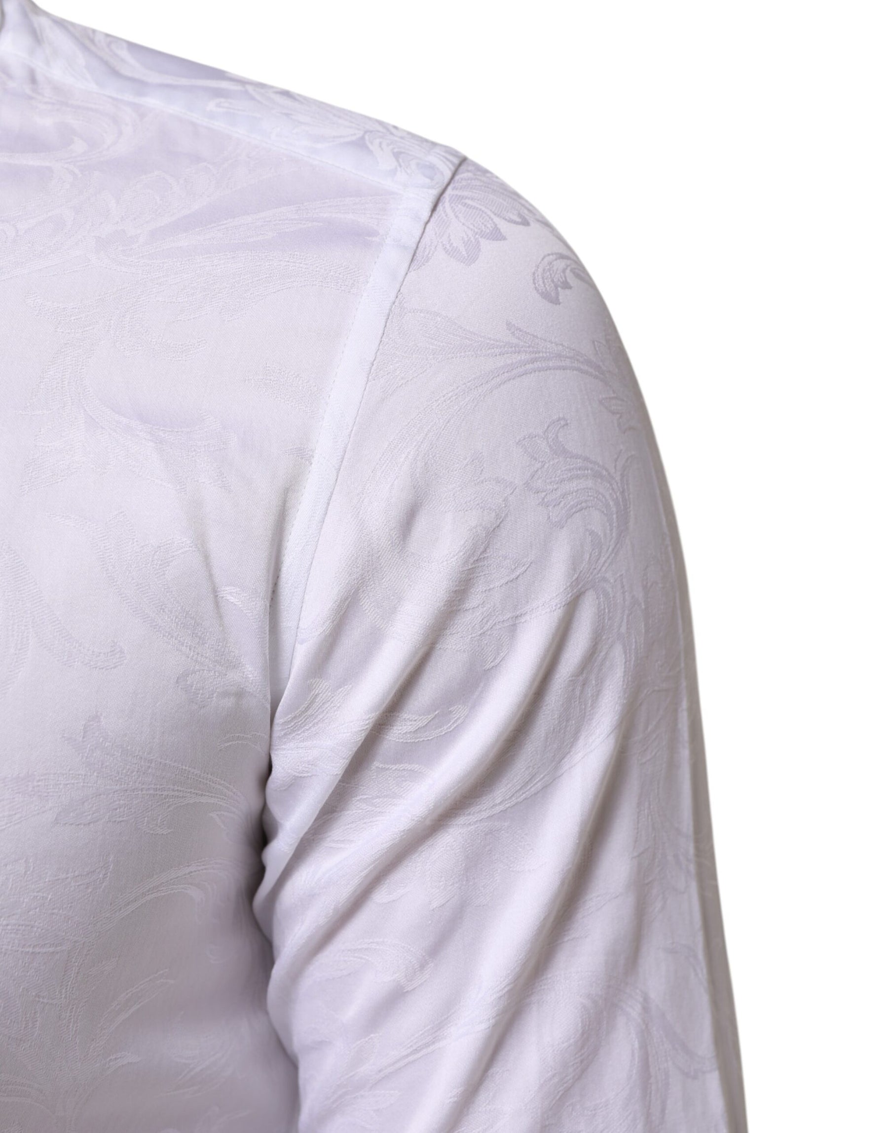 Dolce & Gabbana White Cotton MARTINI Paisley Jacquard Shirt | Regal Royce