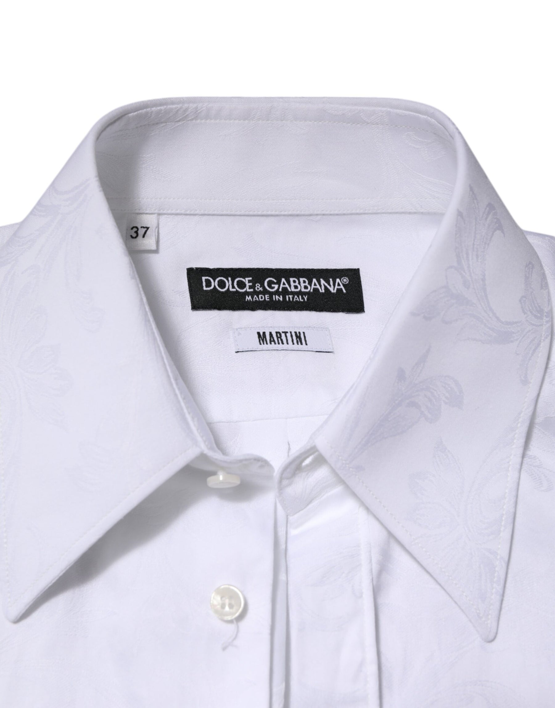 Dolce & Gabbana White Cotton MARTINI Paisley Jacquard Shirt | Regal Royce