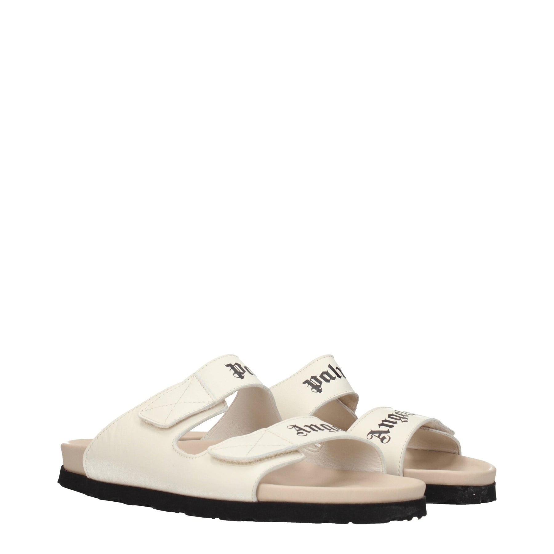Palm Angels Beige Leather Slippers | Regal Royce