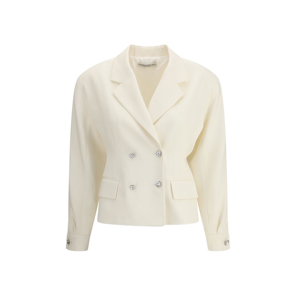 Alessandra Rich Cream Fleece Wool Blazer | Regal Royce