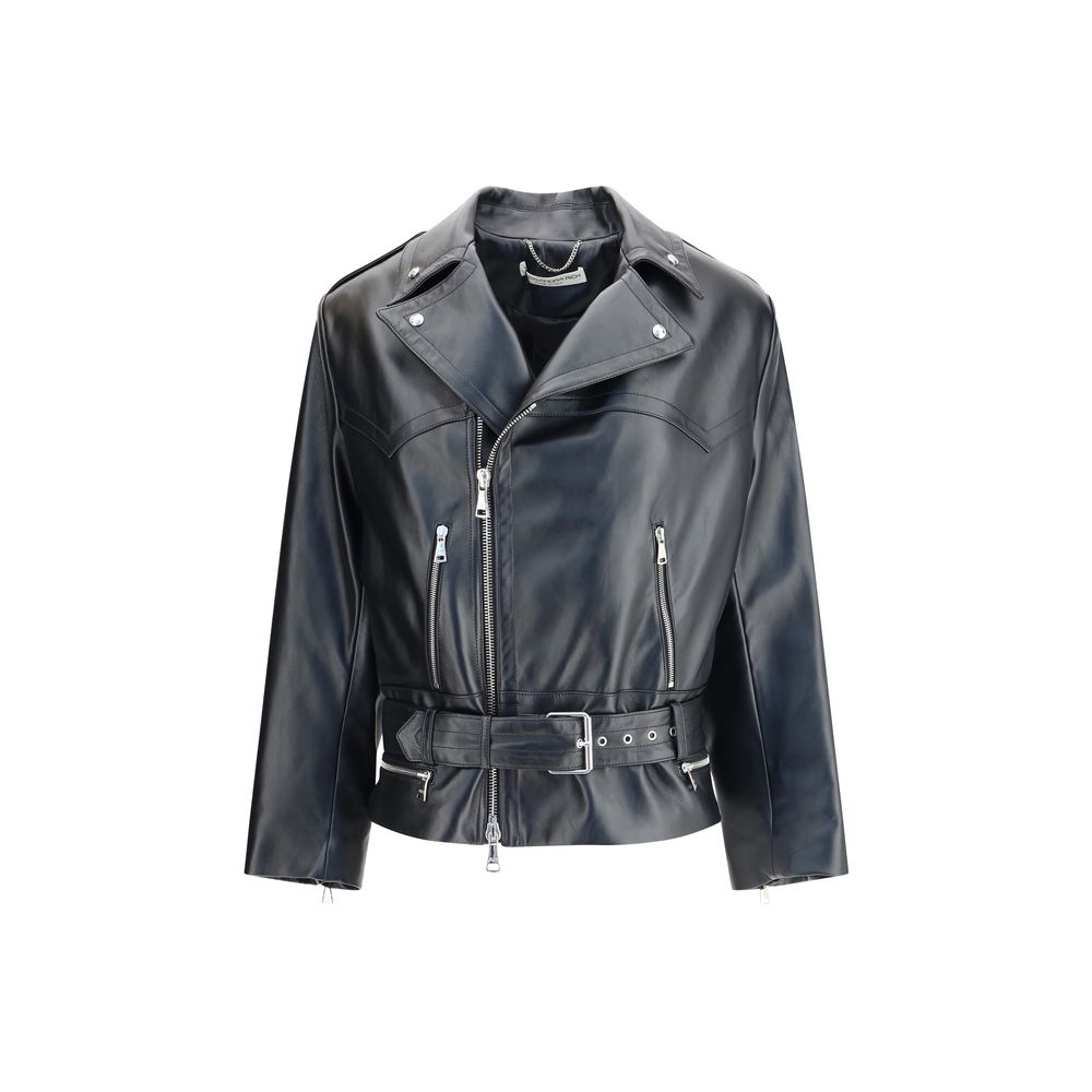 Alessandra Rich Black Leather Biker Jacket | Regal Royce