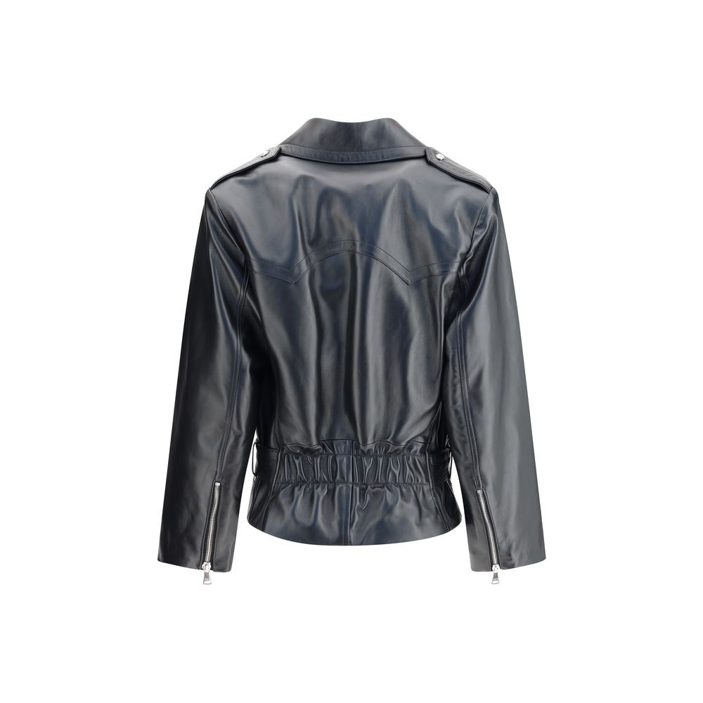 Alessandra Rich Black Leather Biker Jacket | Regal Royce