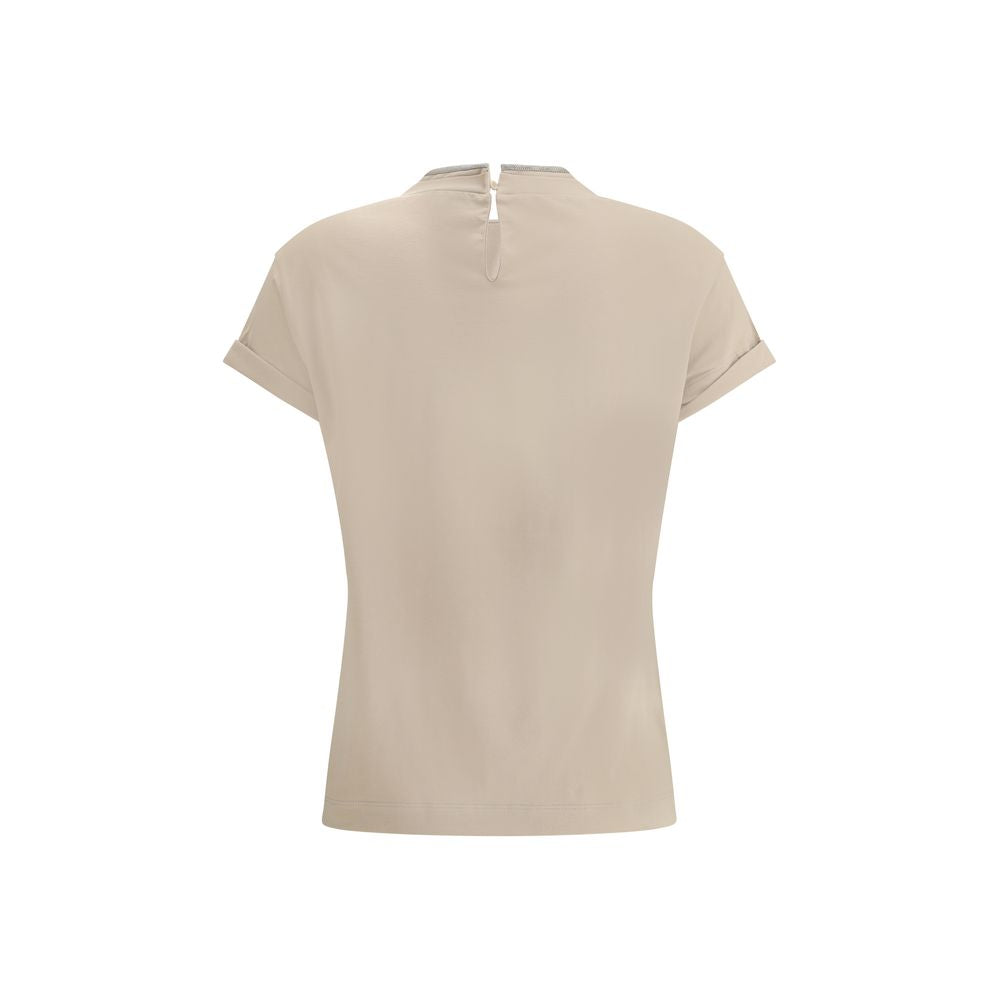 Brunello Cucinelli Beige Elastane T-Shirt | Regal Royce