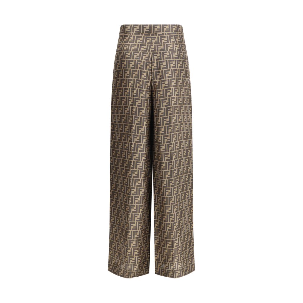 Fendi Brown Silk Casual Pants | Regal Royce