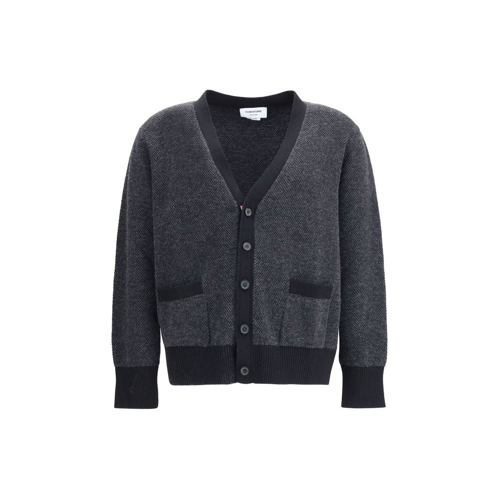 Thom Browne Black Fleece Wool Cardigan | Regal Royce