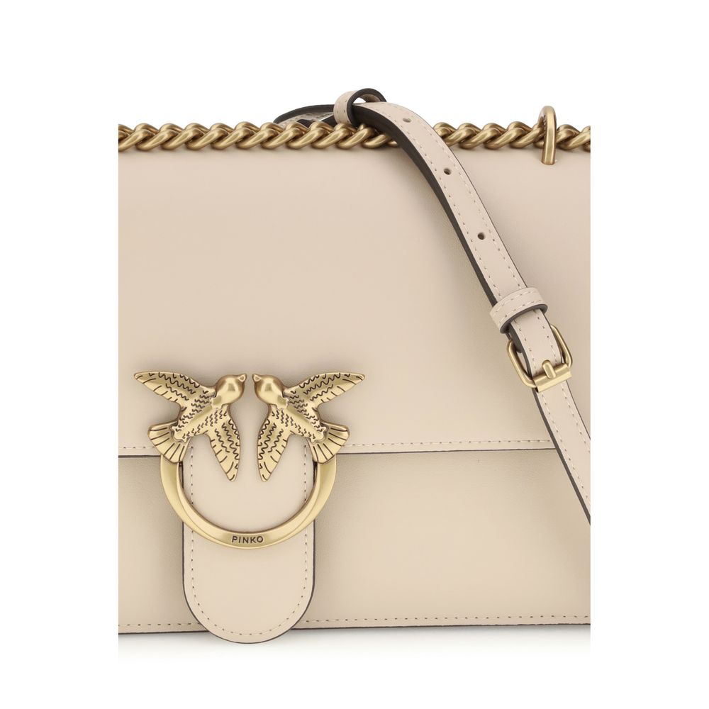 PINKO Beige Calf Leather Bos Taurus Shoulder Bag | Regal Royce