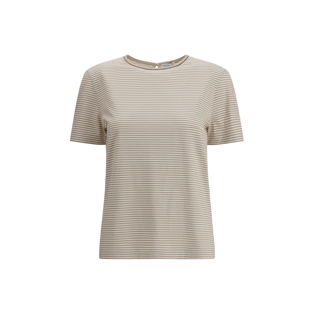 Brunello Cucinelli Beige Cotton T-Shirt | Regal Royce