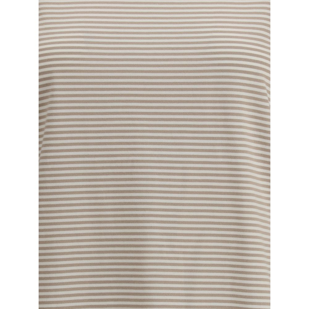 Brunello Cucinelli Beige Cotton T-Shirt | Regal Royce