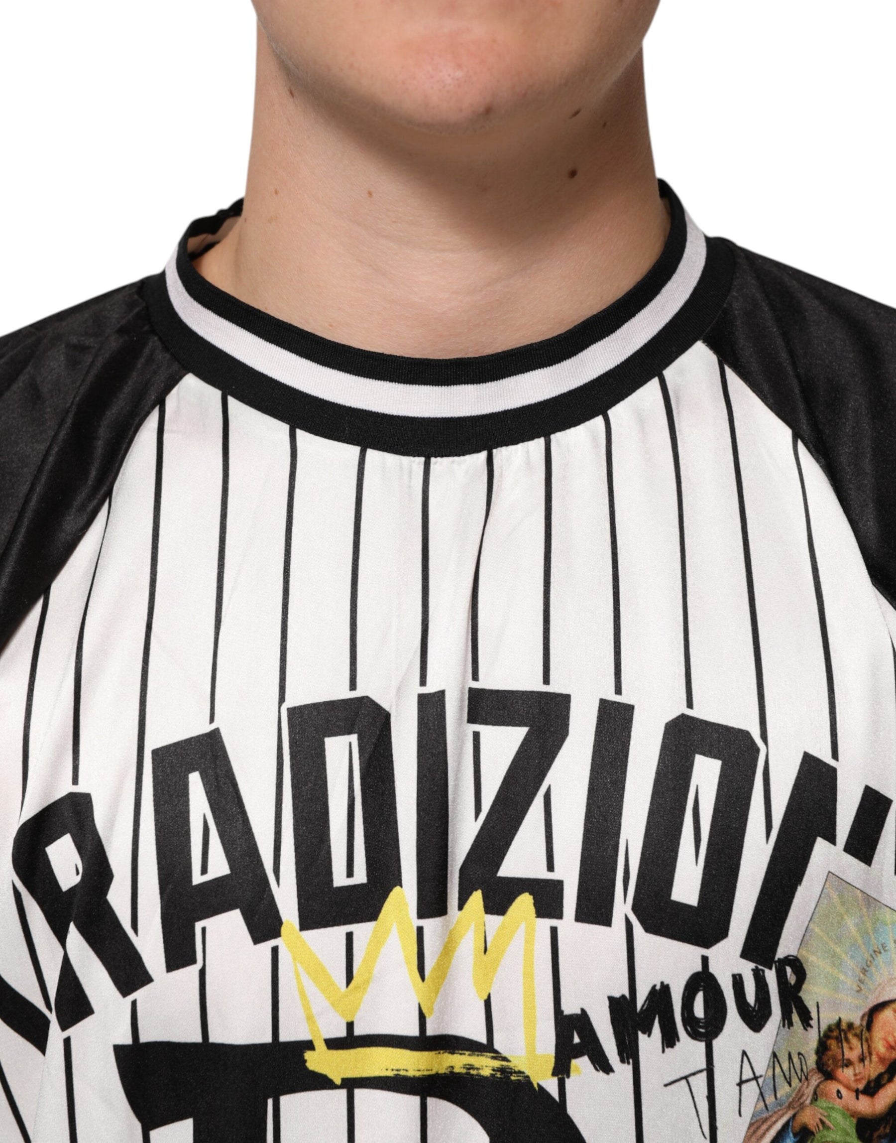 Dolce & Gabbana Tradizione Graffiti Print Oversized Men T-shirt | Regal Royce