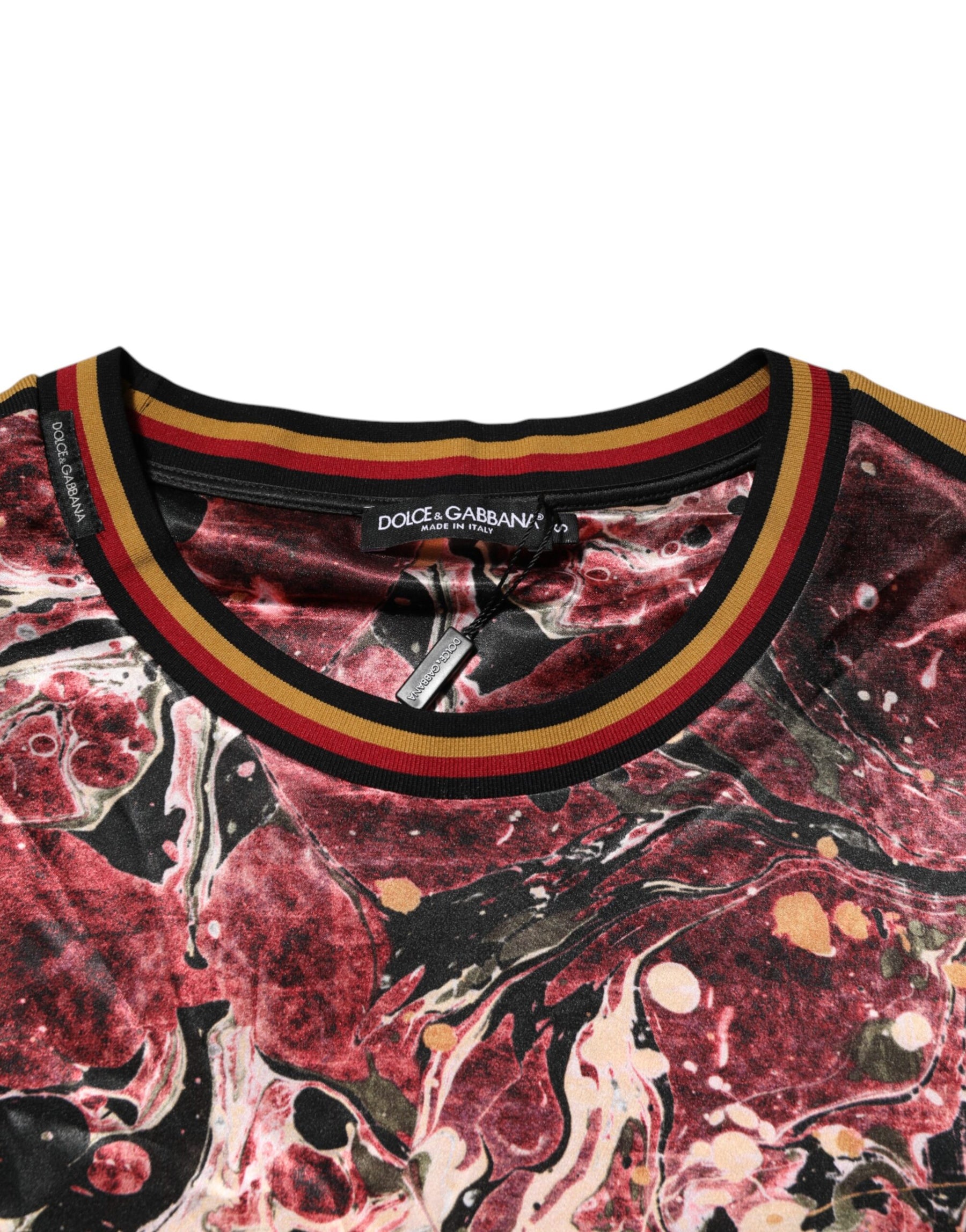 Dolce & Gabbana Multicolor Polyester Marble Print Oversize T-shirt | Regal Royce