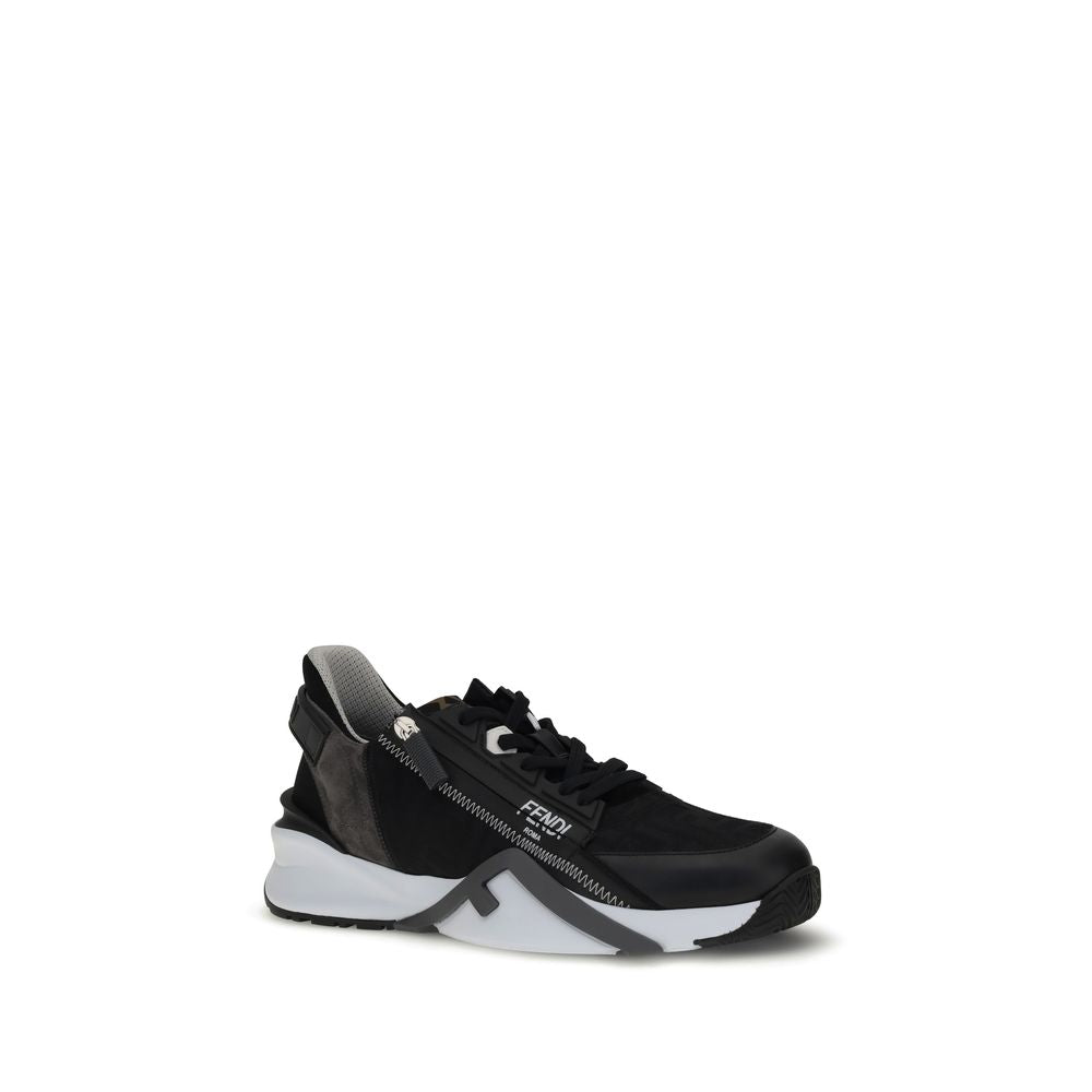 Fendi Gray Calf Leather Bos Taurus Athletic Sneakers | Regal Royce