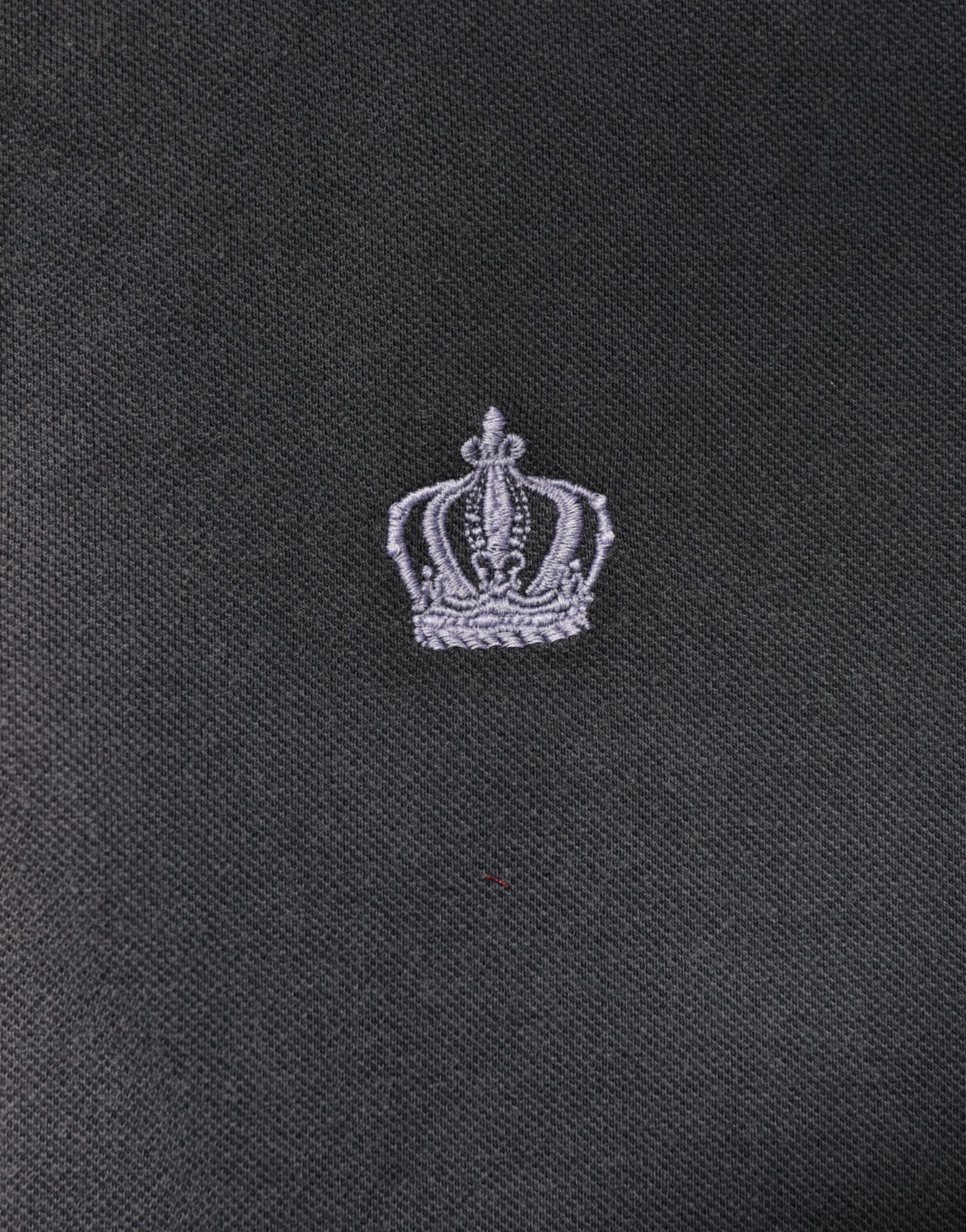 Dolce & Gabbana Gray Cotton Crown Collared Men Polo T-shirt | Regal Royce