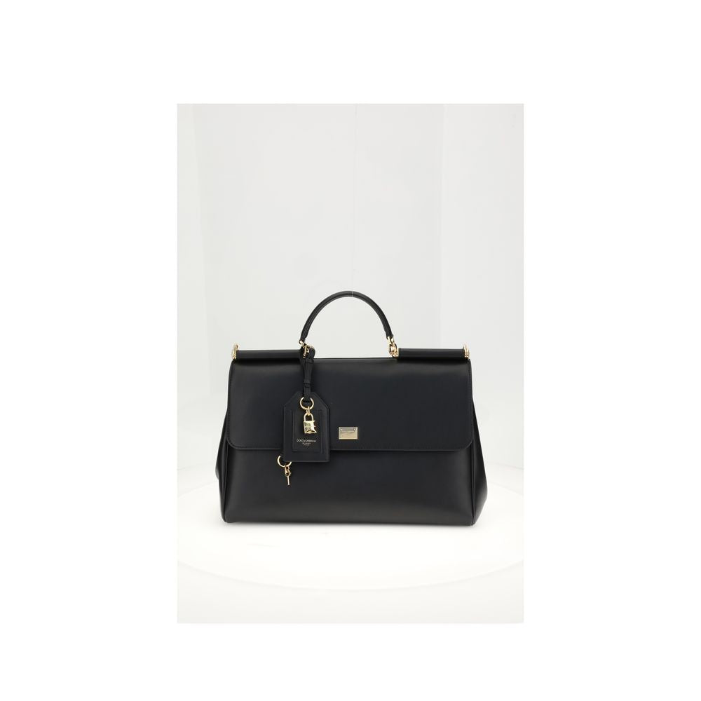 Dolce & Gabbana Black Calf Leather Bos Taurus Shoulder Bag | Regal Royce
