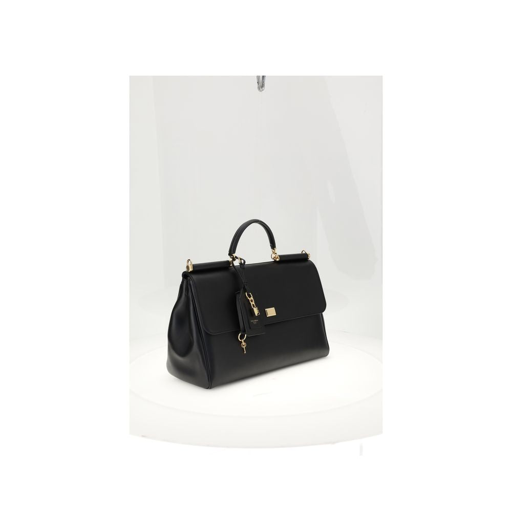 Dolce & Gabbana Black Calf Leather Bos Taurus Shoulder Bag | Regal Royce
